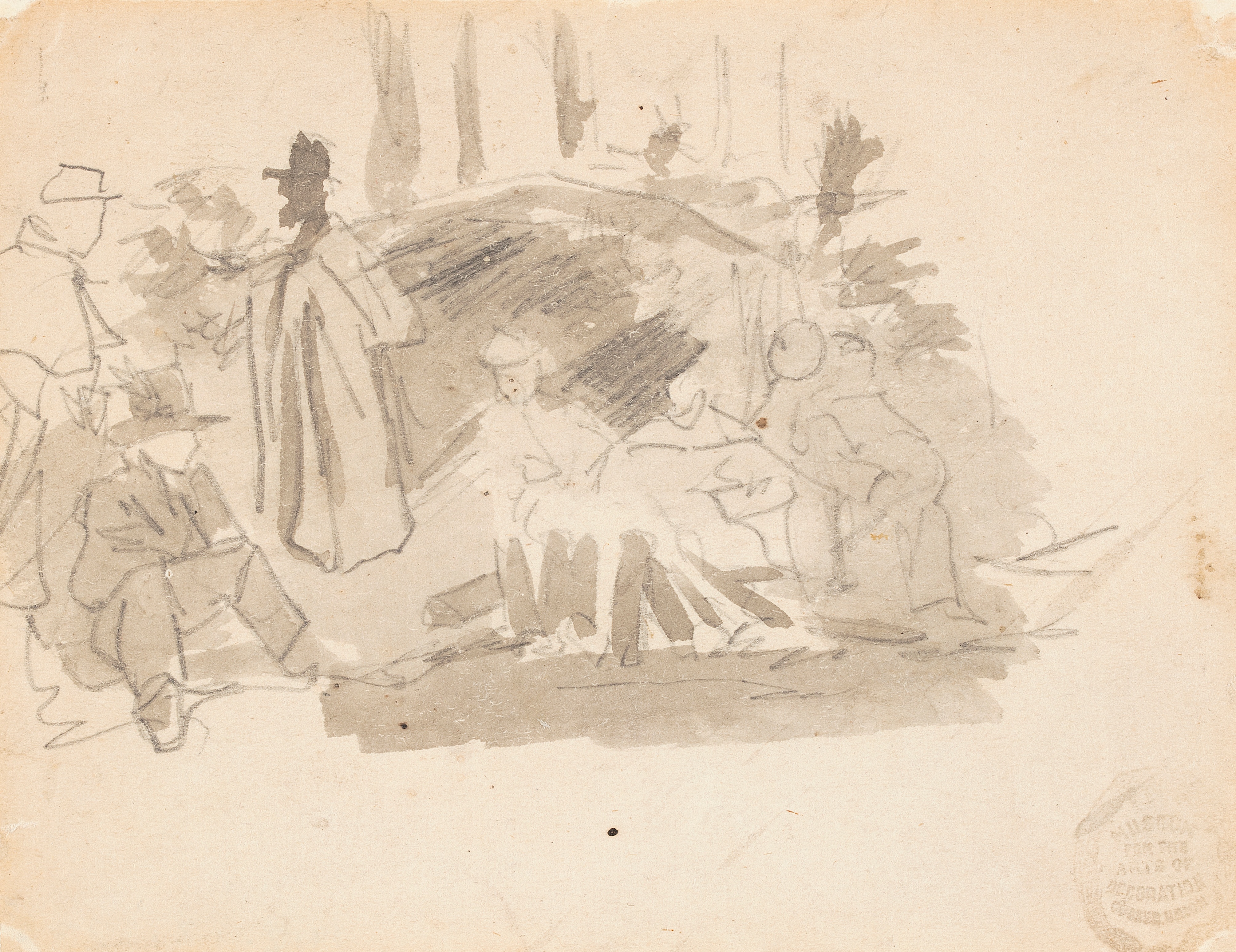 《士兵露营》（soldiers camping）｜温斯洛·霍默 Winslow Homer｜1862