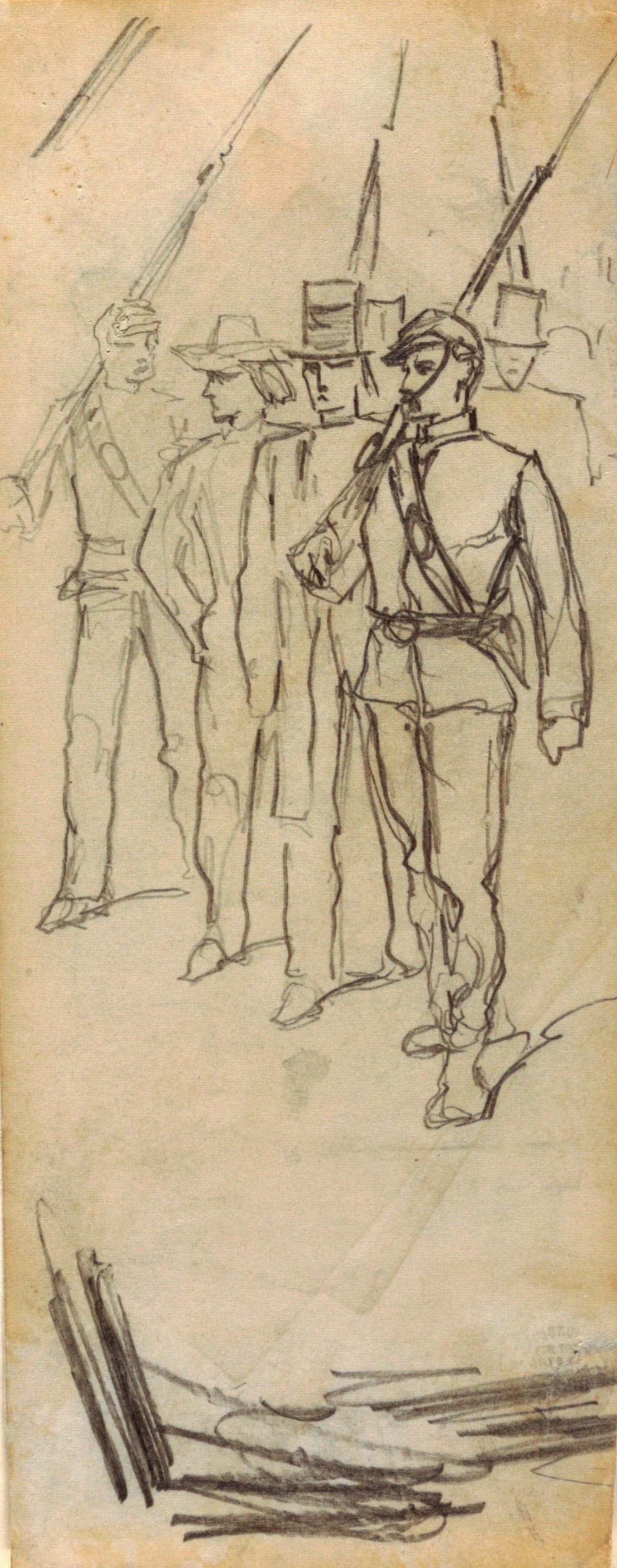 《护送平民的士兵》（soldiers escorting civilians）｜温斯洛·霍默 Winslow Homer｜1862
