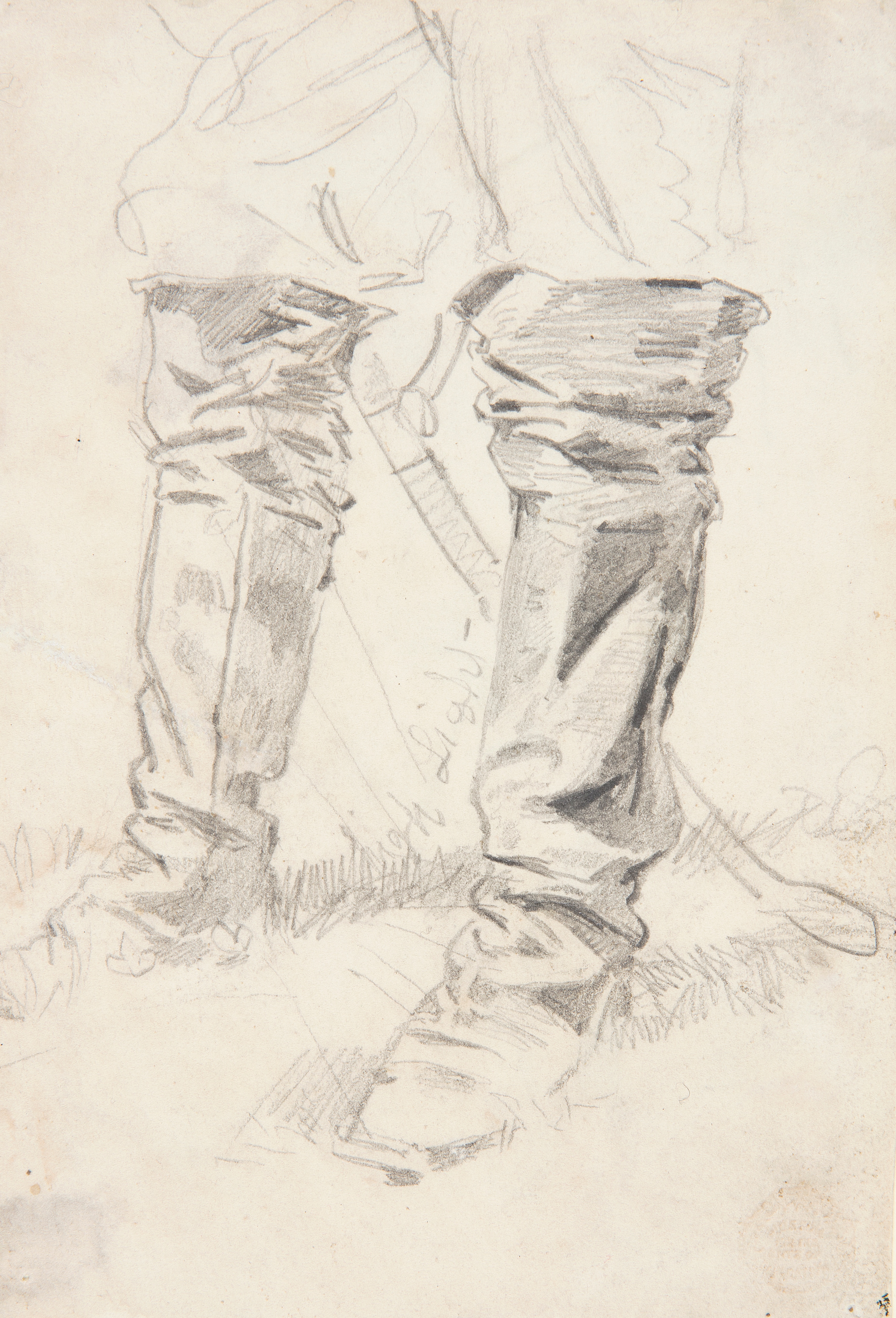 《骑兵军官靴子研究》（study of cavalry officers boots）｜温斯洛·霍默 Winslow Homer｜1862–1864
