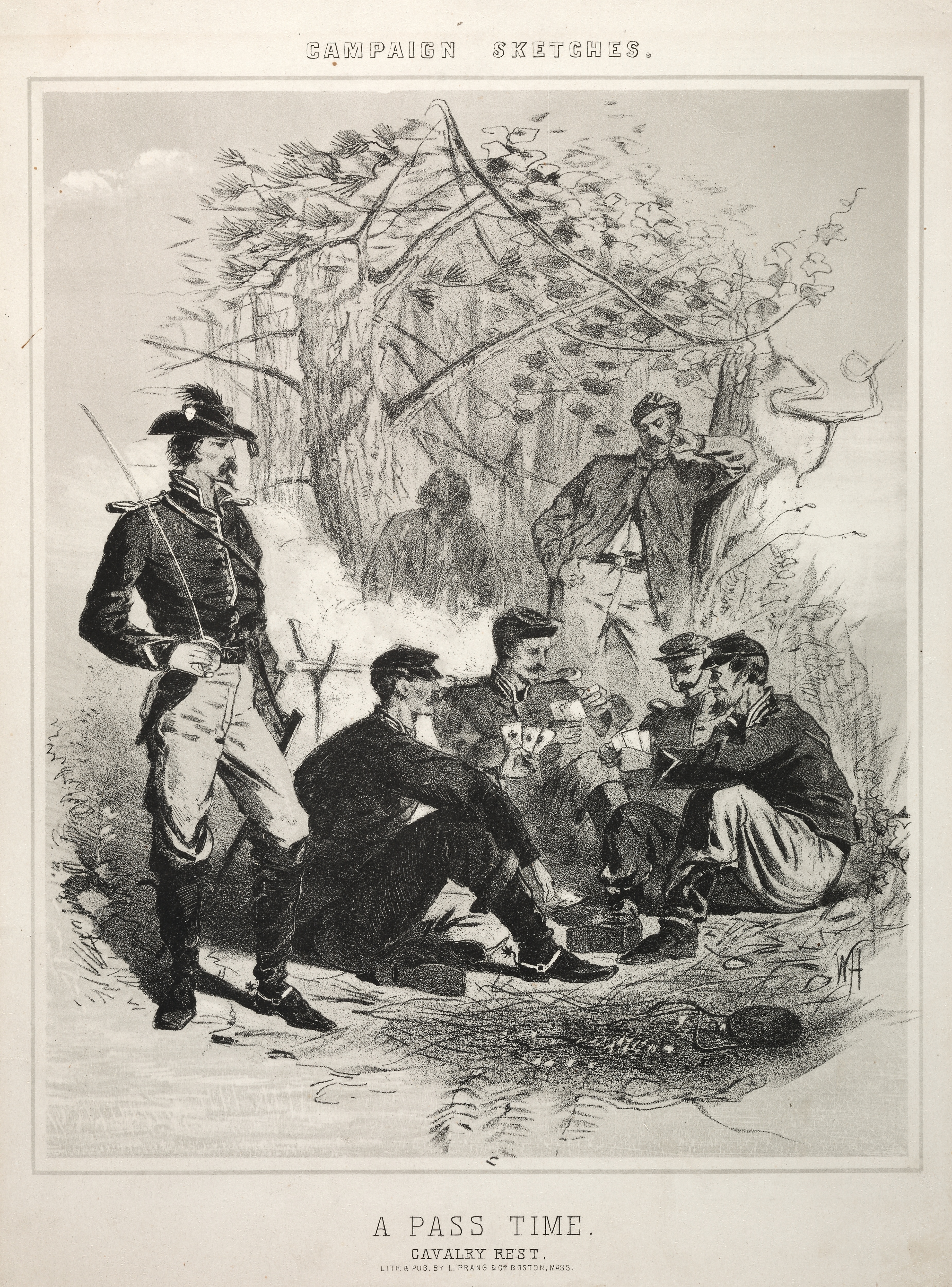 《活动草图打发时间》（campaign sketches a pass time）｜温斯洛·霍默 Winslow Homer｜1863