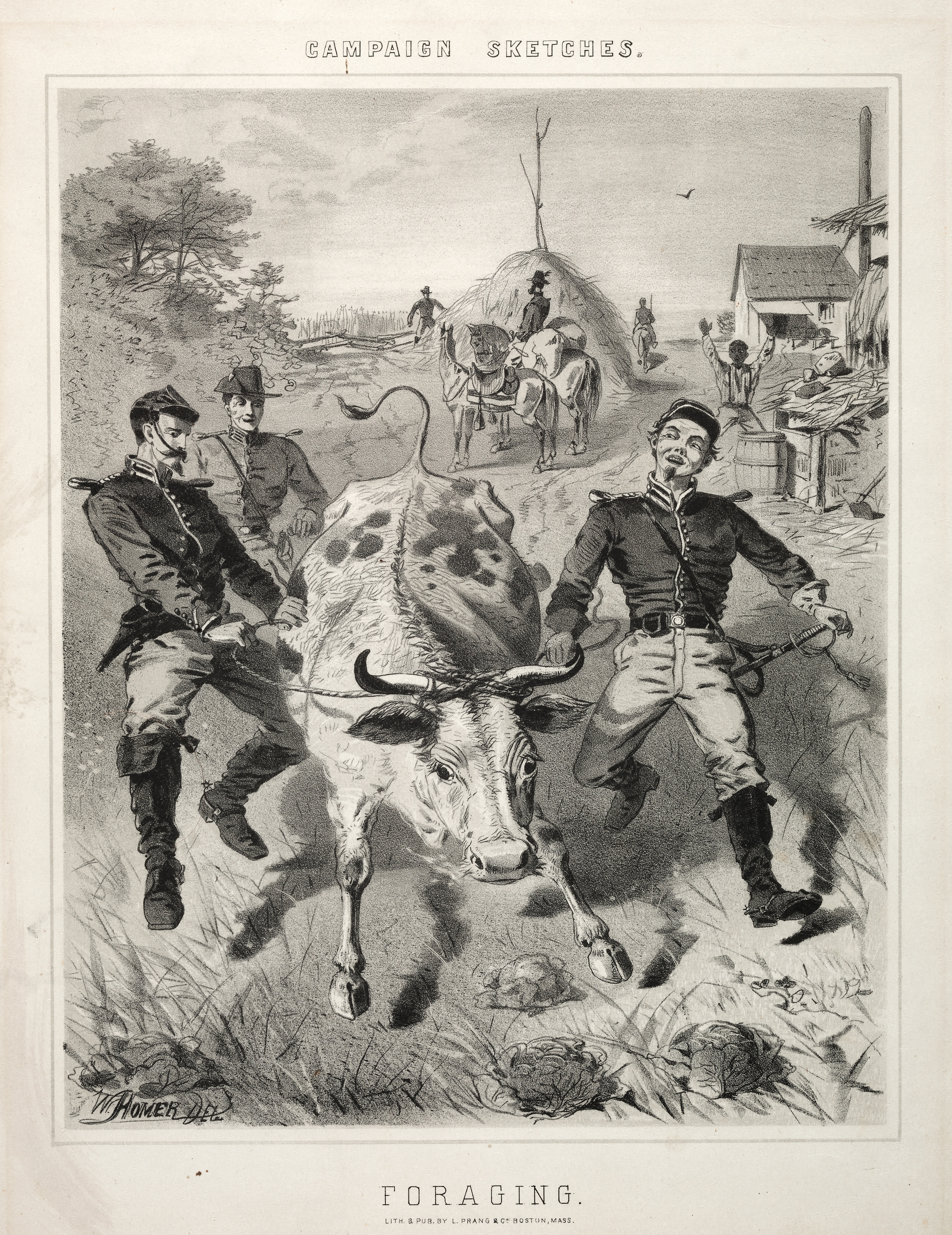 《觅食活动草图》（campaign sketches foraging）｜温斯洛·霍默 Winslow Homer｜1863