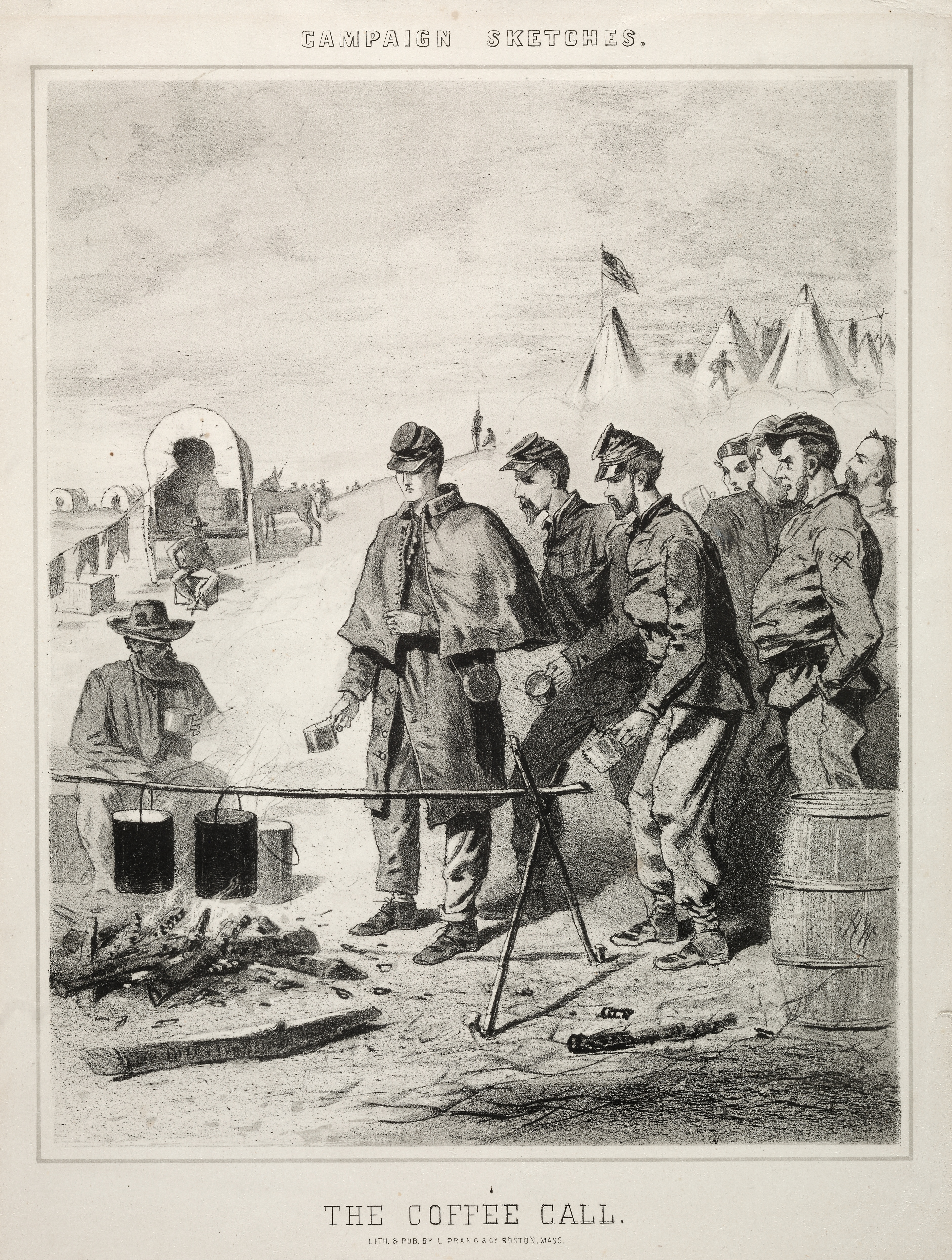 《竞选活动草图咖啡通话》（campaign sketches the coffee call）｜温斯洛·霍默 Winslow Homer｜1863