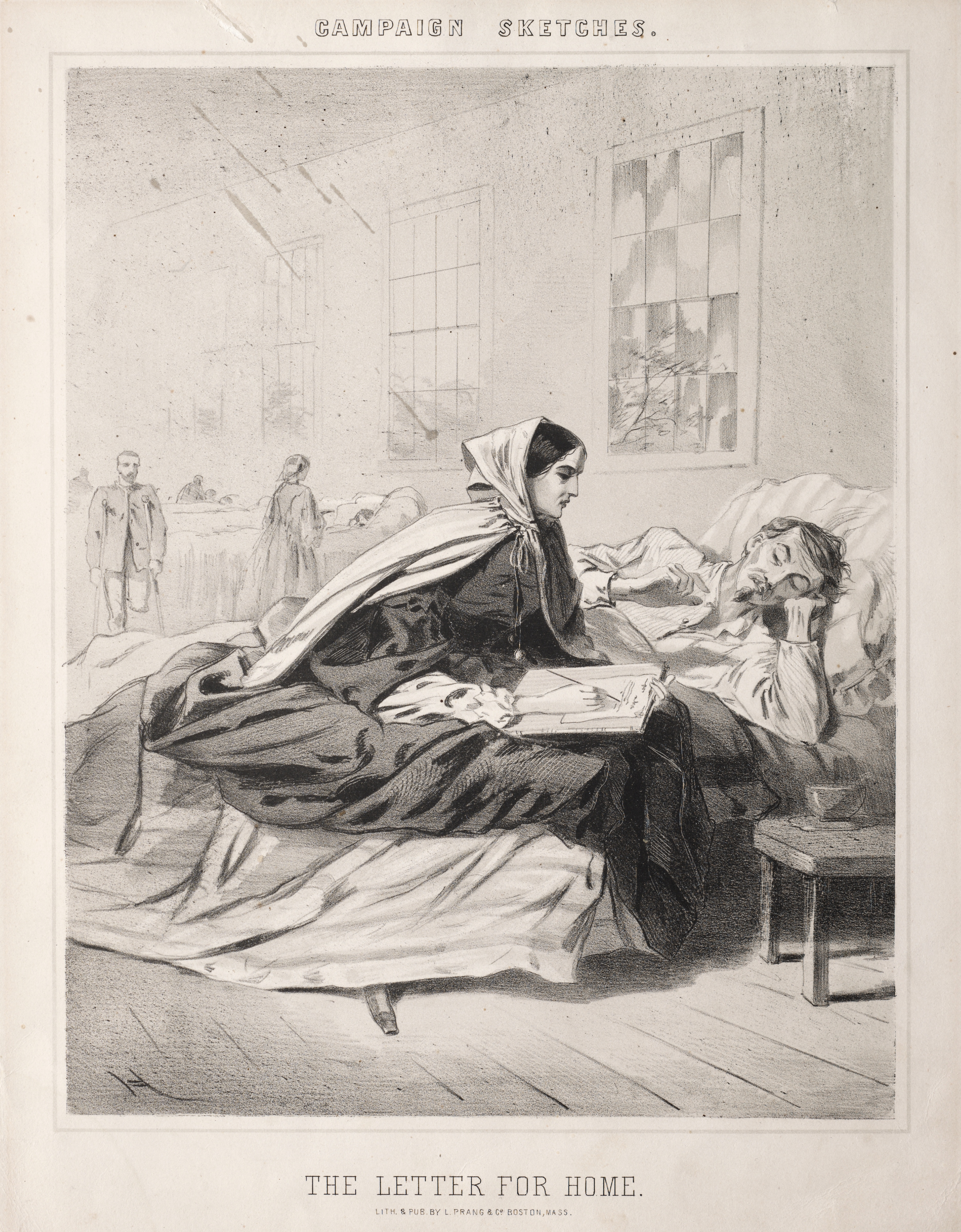 《竞选活动草拟了这封回家的信》（campaign sketches the letter for home）｜温斯洛·霍默 Winslow Homer｜1863