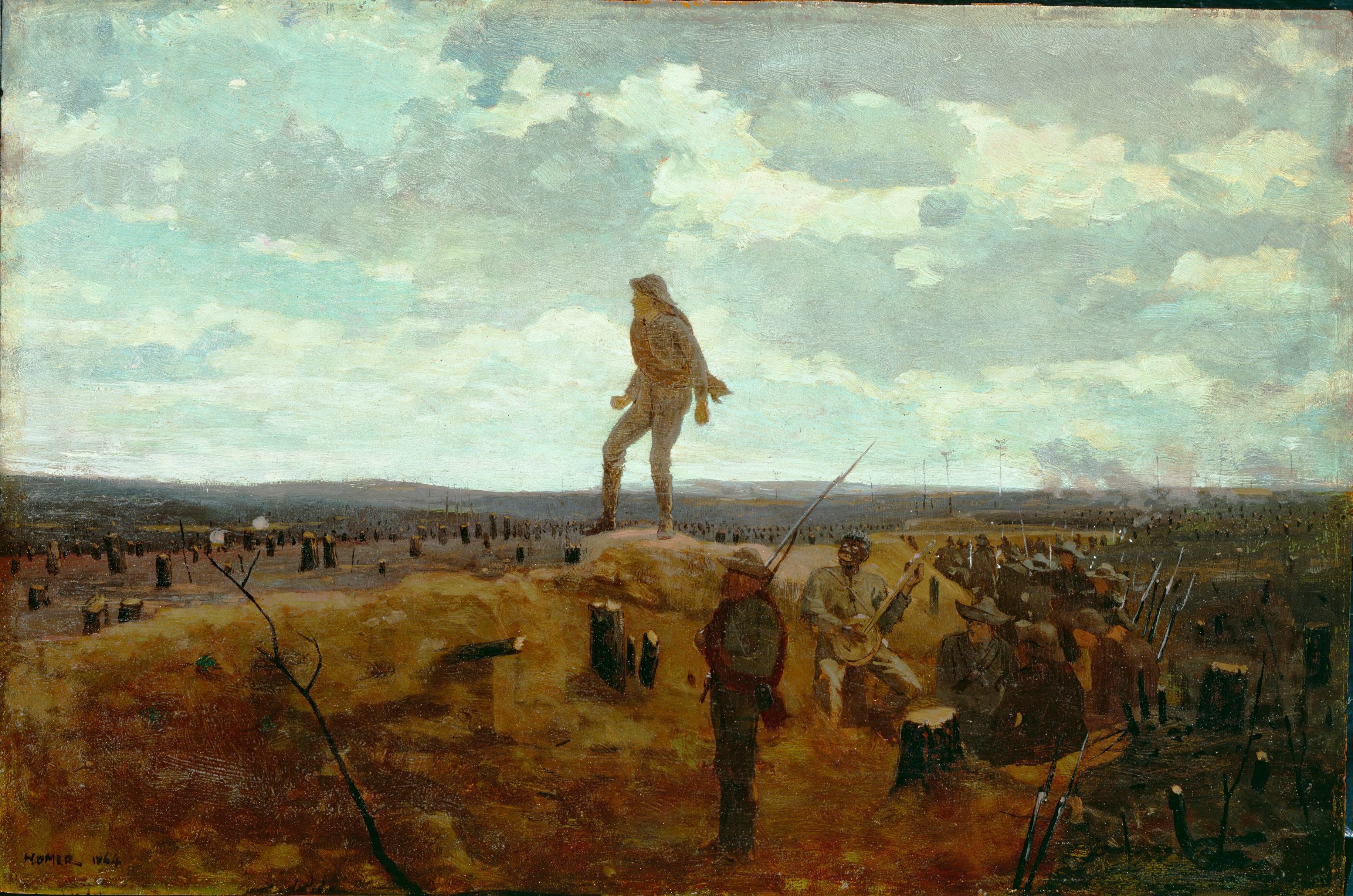 《圣彼得堡前的反抗邀请开枪》（defiance inviting a shot before petersburg）｜温斯洛·霍默 Winslow Homer｜1864