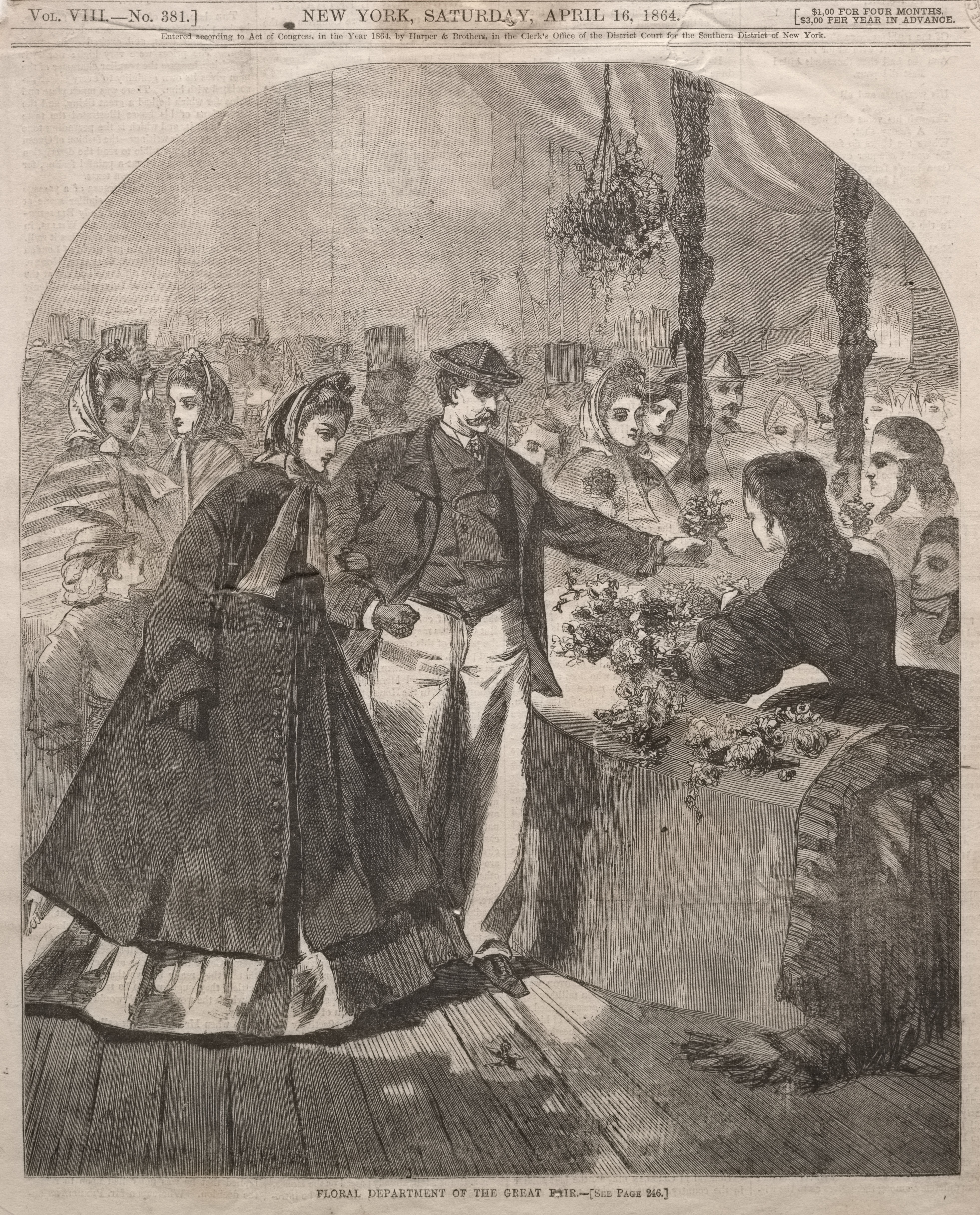 《博览会花卉部》（floral department of the great fair）｜温斯洛·霍默 Winslow Homer｜1864
