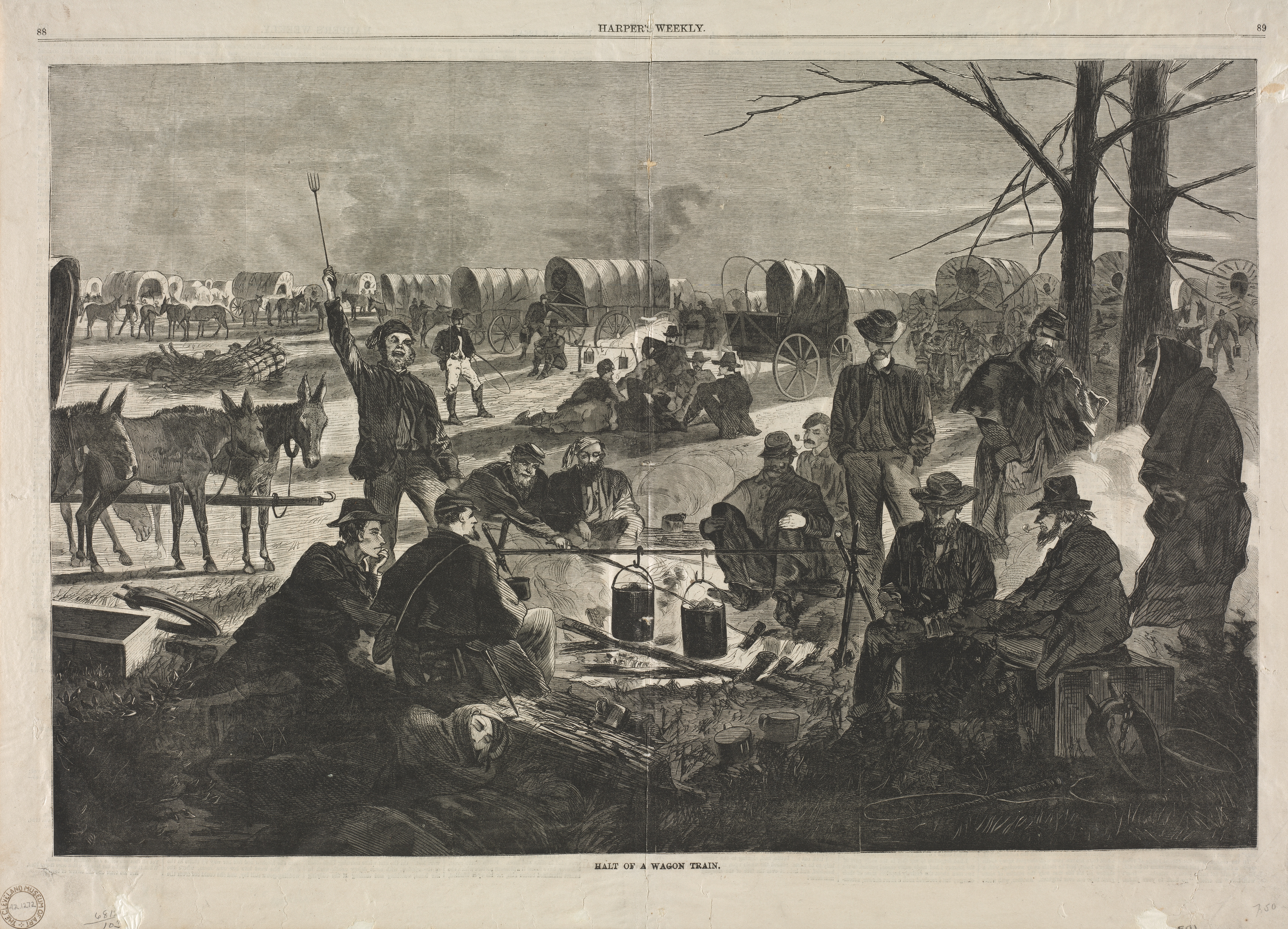 《货车列车停止》（halt of the wagon train）｜温斯洛·霍默 Winslow Homer｜1864