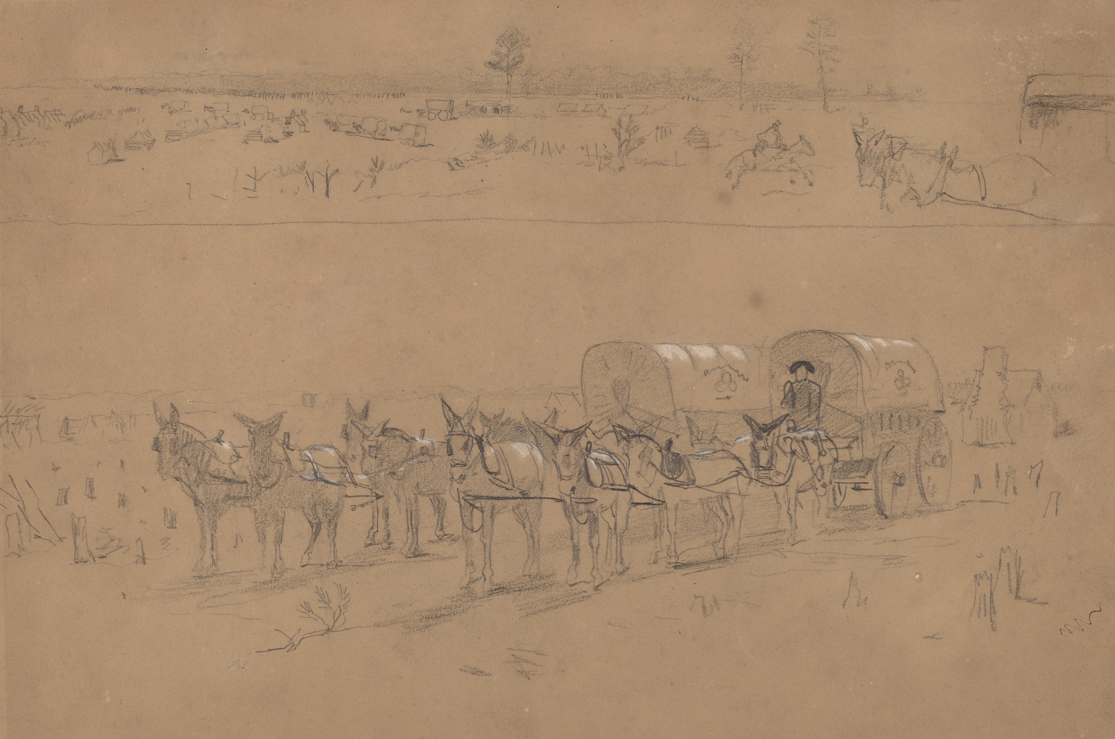 《补给列车》（supply train）｜温斯洛·霍默 Winslow Homer｜1864