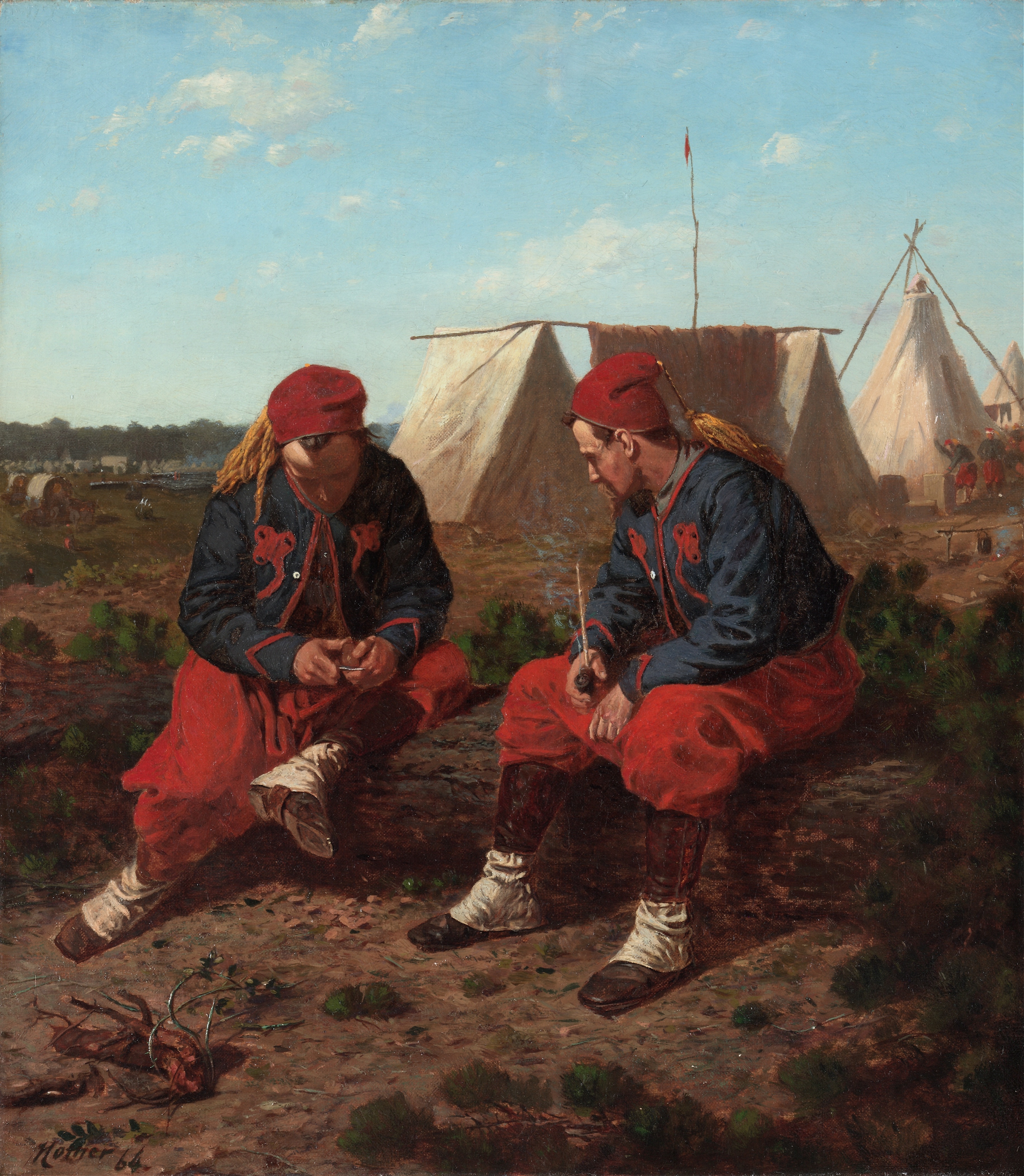 《石南木管》（the brierwood pipe）｜温斯洛·霍默 Winslow Homer｜1864