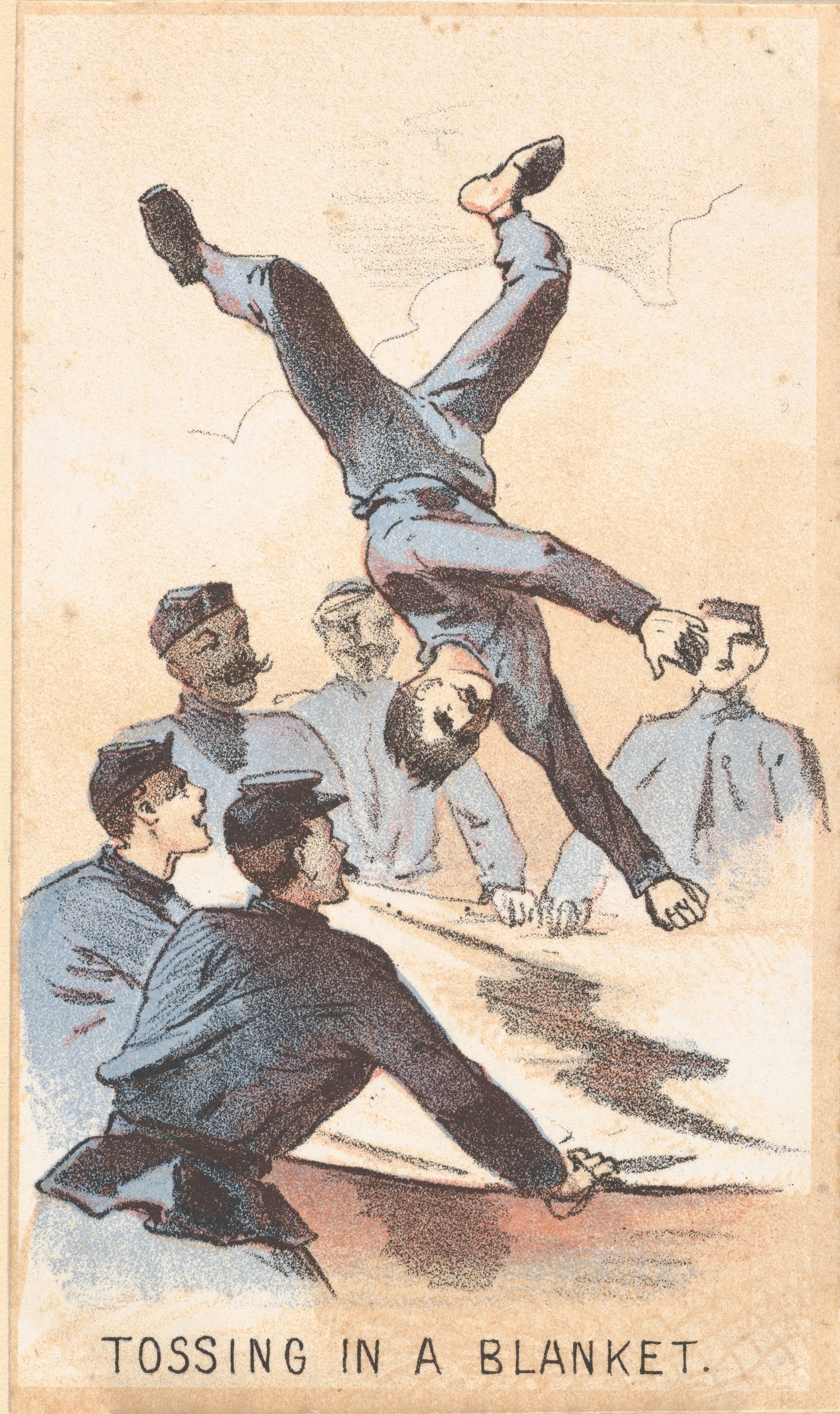 《扔进毯子里》（tossing in a blanket）｜温斯洛·霍默 Winslow Homer｜1864