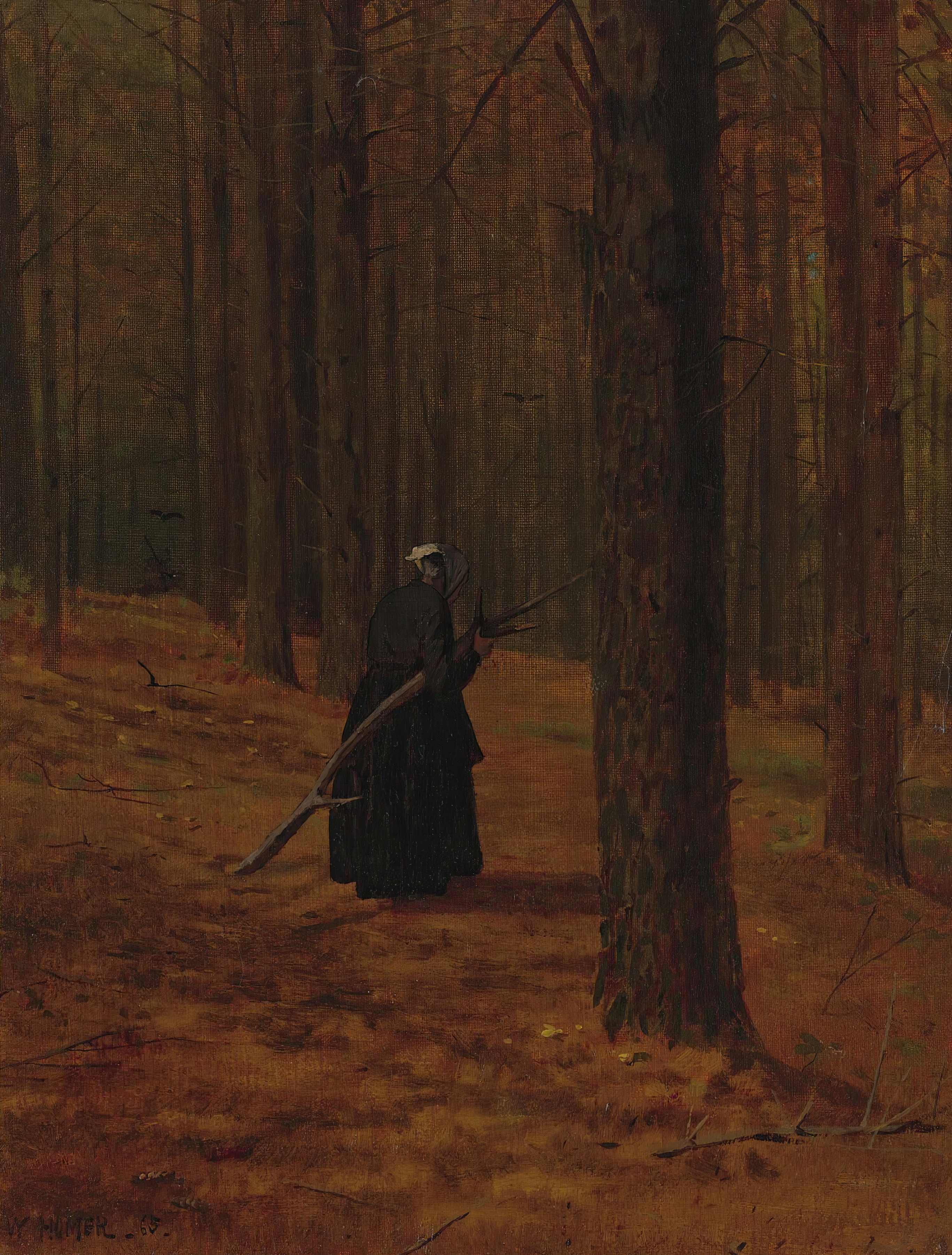 《收集基佬的老妇人》（old woman gathering faggots）｜温斯洛·霍默 Winslow Homer｜1865