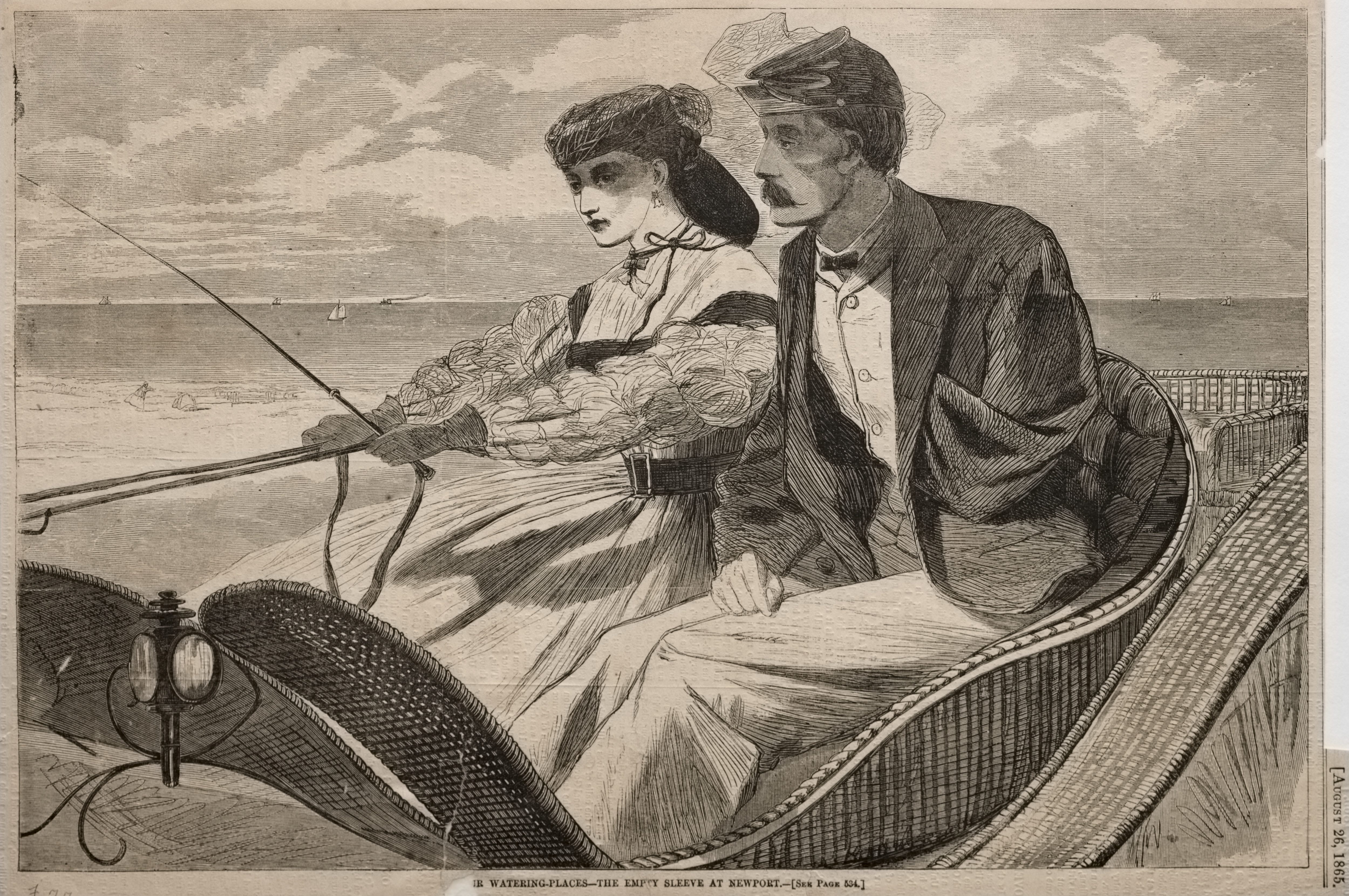 《我们的浇水把空袖子放在纽波特》（our watering places the empty sleeve at newport）｜温斯洛·霍默 Winslow Homer｜1865