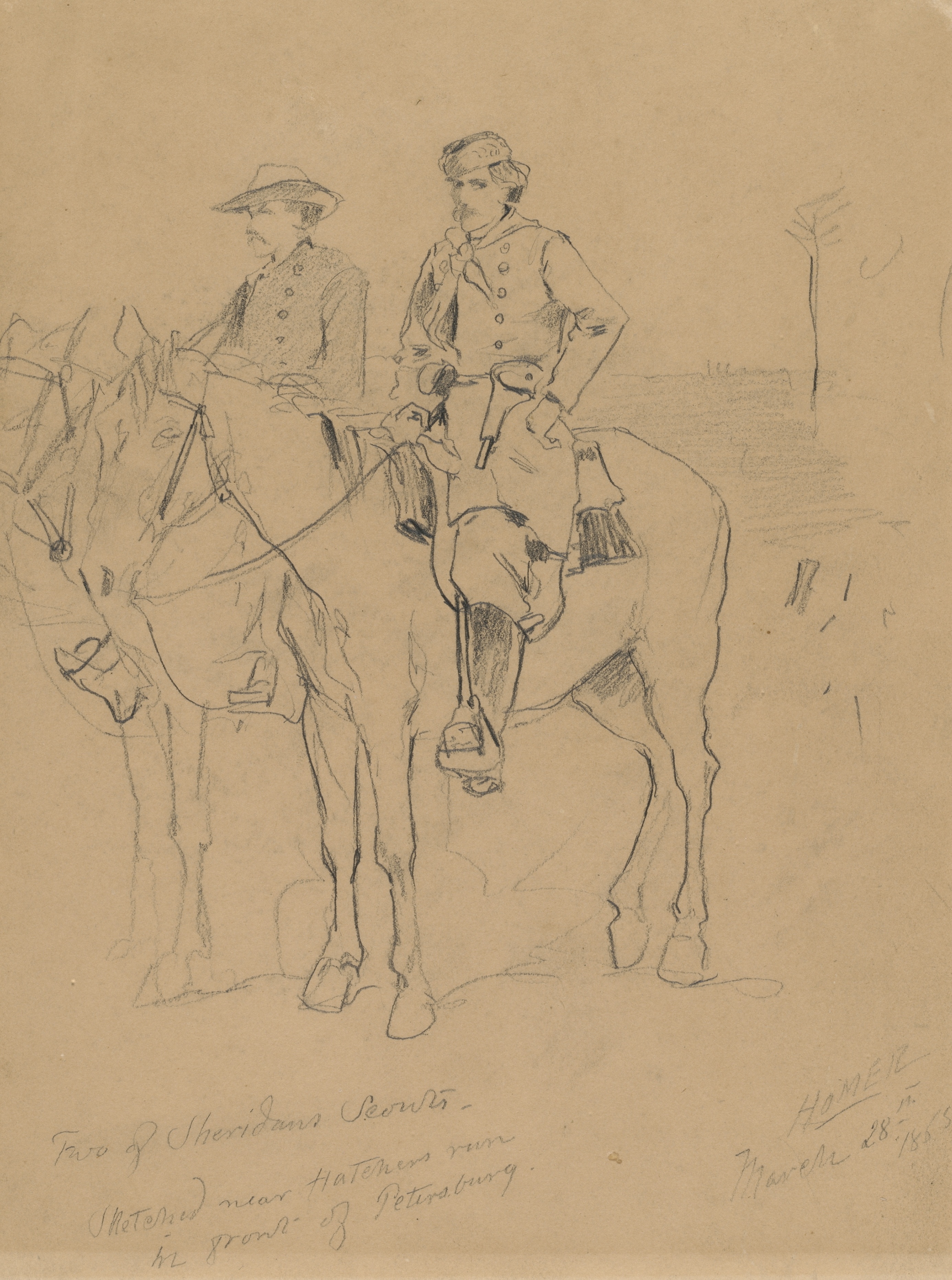 《两个侦察兵》（two scouts）｜温斯洛·霍默 Winslow Homer｜1865