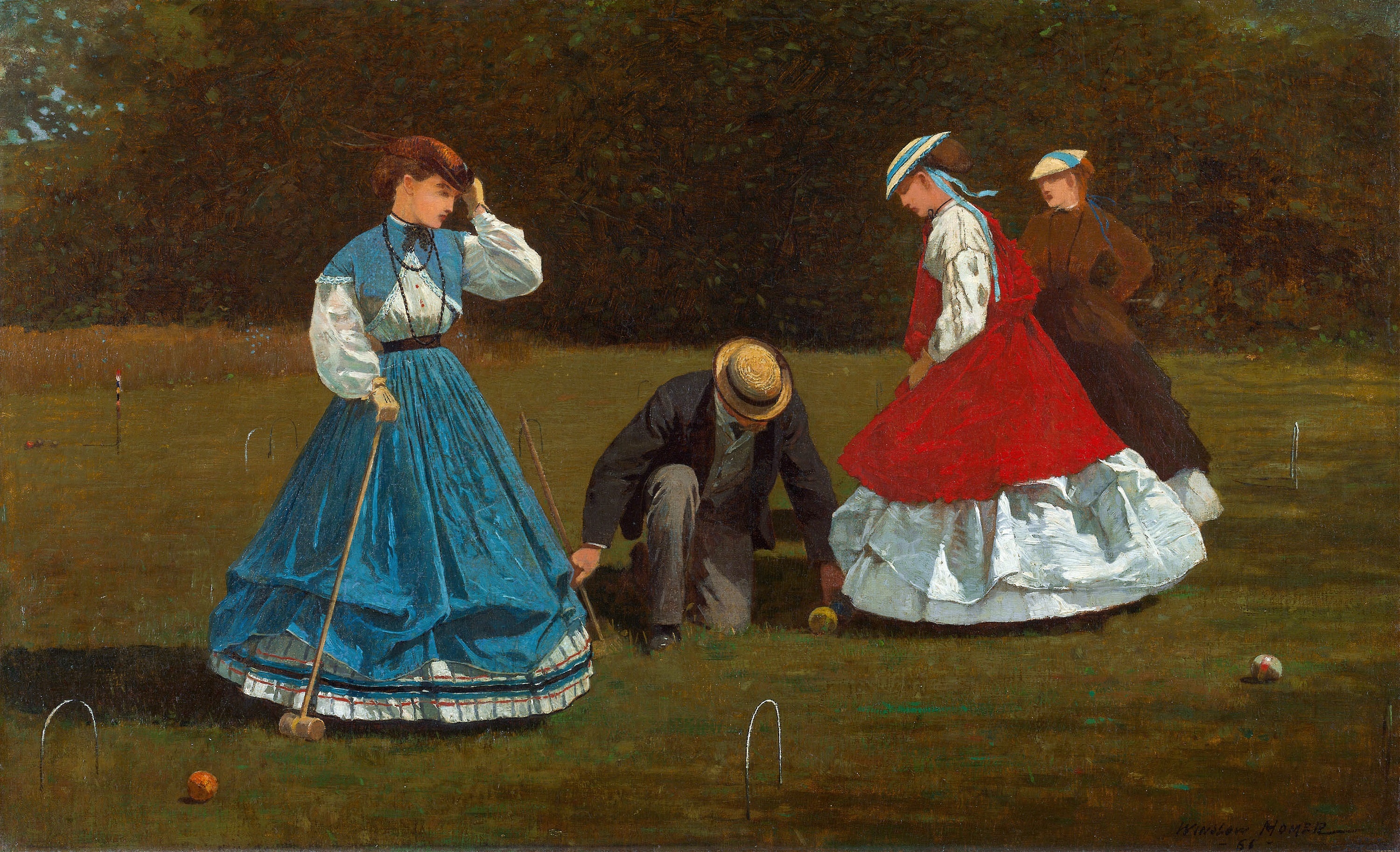 《croquet scene》｜温斯洛·霍默 Winslow Homer｜1866