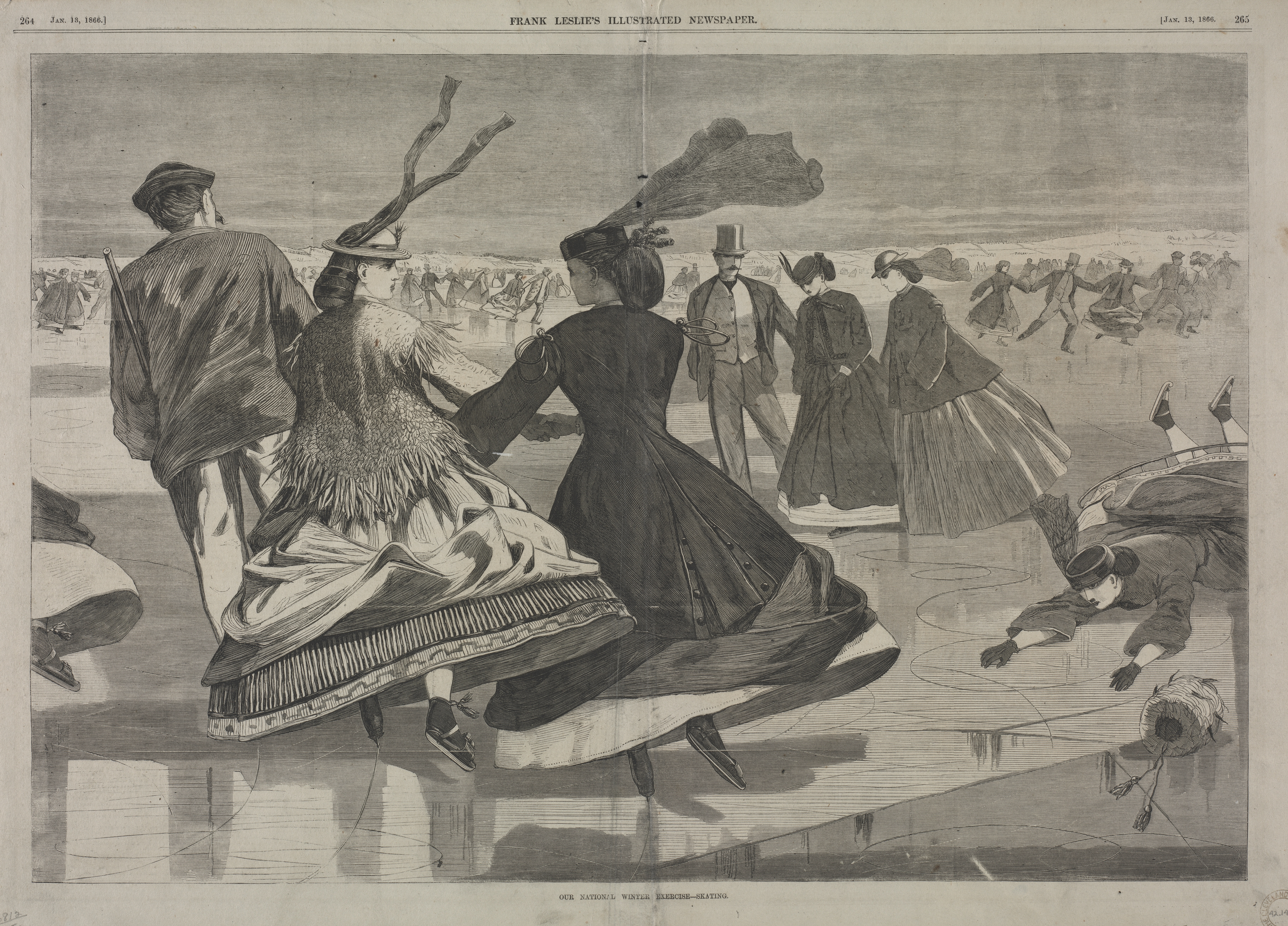 《我们的国家冬季运动滑冰》（our national winter exercise skating）｜温斯洛·霍默 Winslow Homer｜1866