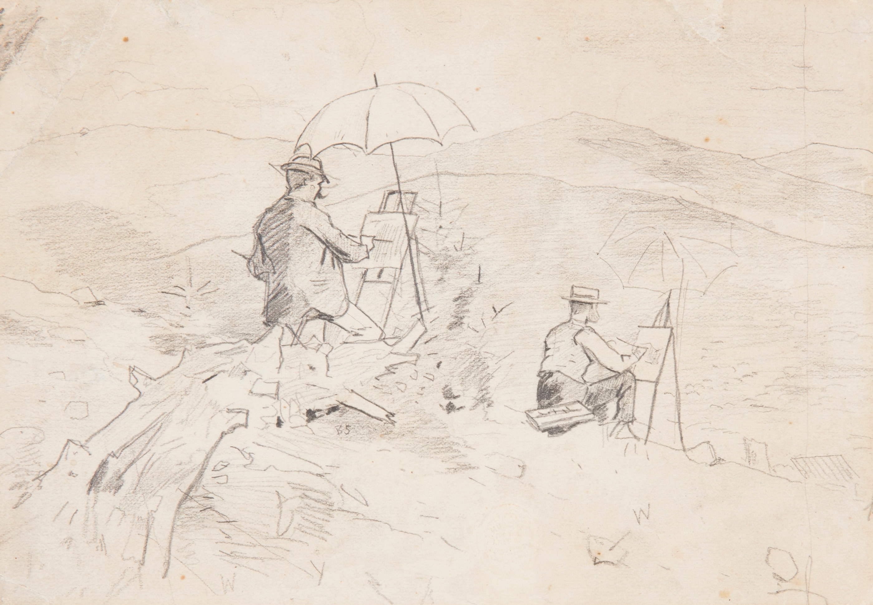 《艺术家在白山写生》（artists sketching in the white mountains）｜温斯洛·霍默 Winslow Homer｜1868