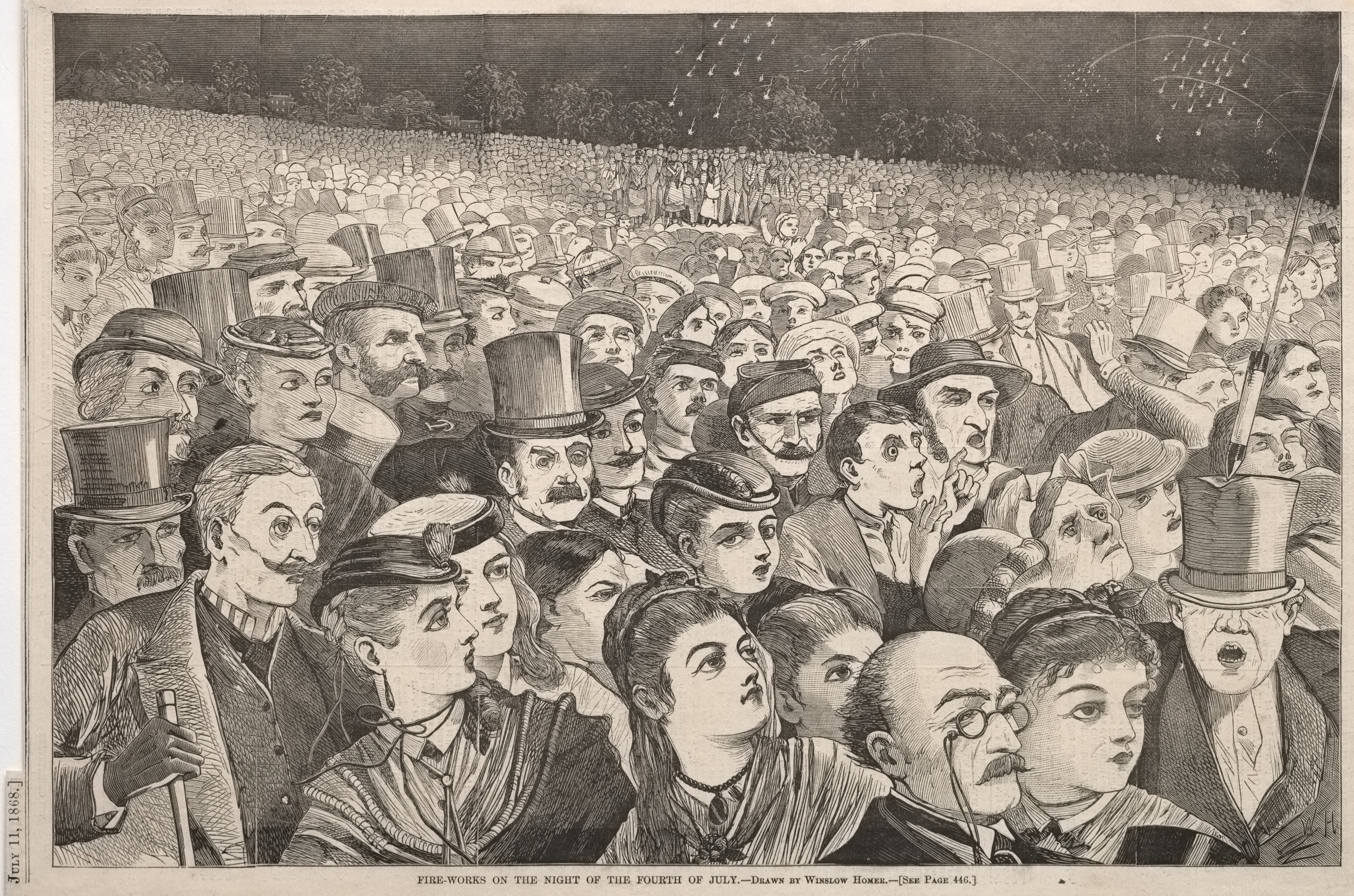 《七月四日晚上的烟火表演》（fire works on the night of the fourth of july）｜温斯洛·霍默 Winslow Homer｜1868