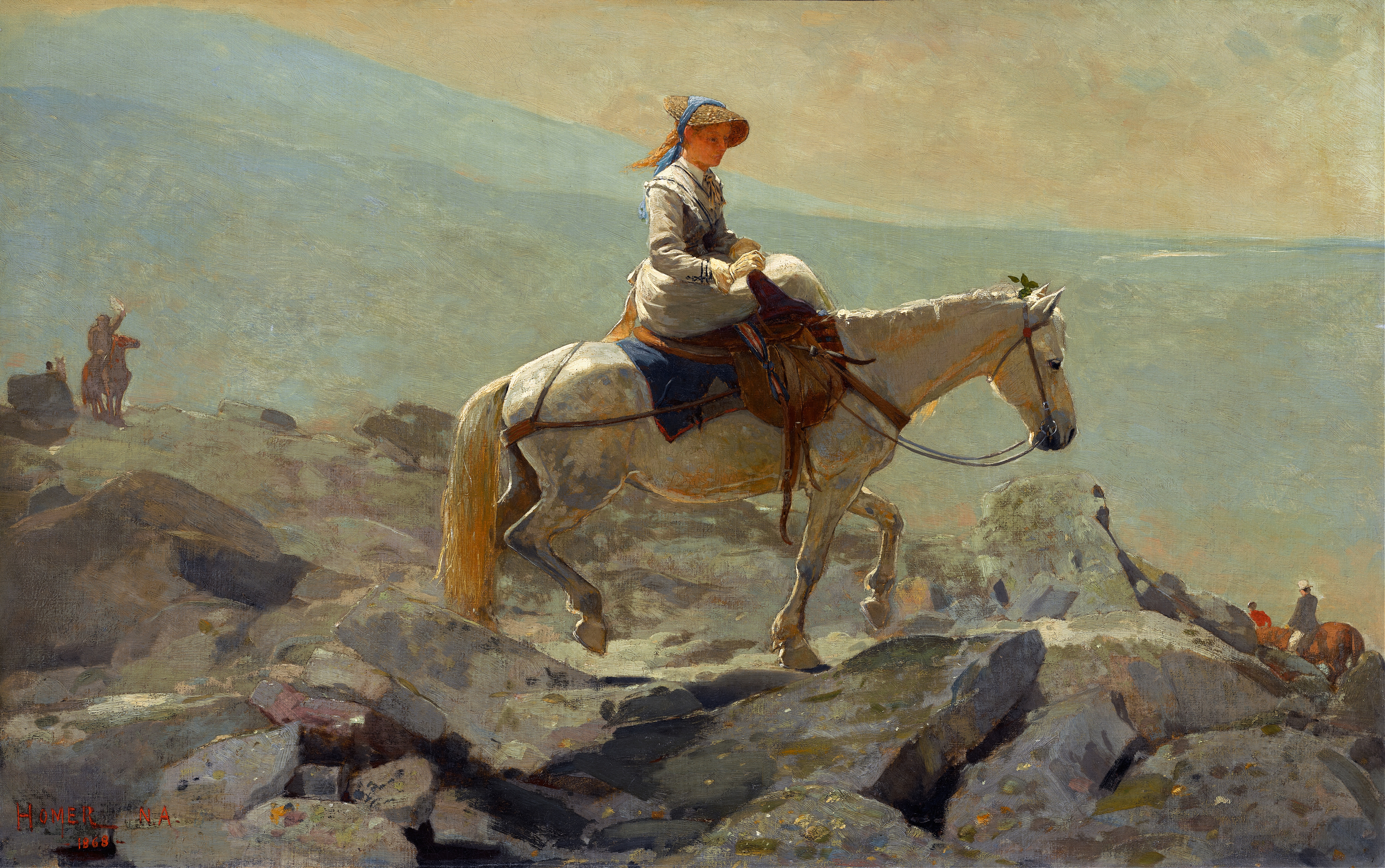 《白色山脉的马道》（the bridle path white mountains）｜温斯洛·霍默 Winslow Homer｜1868