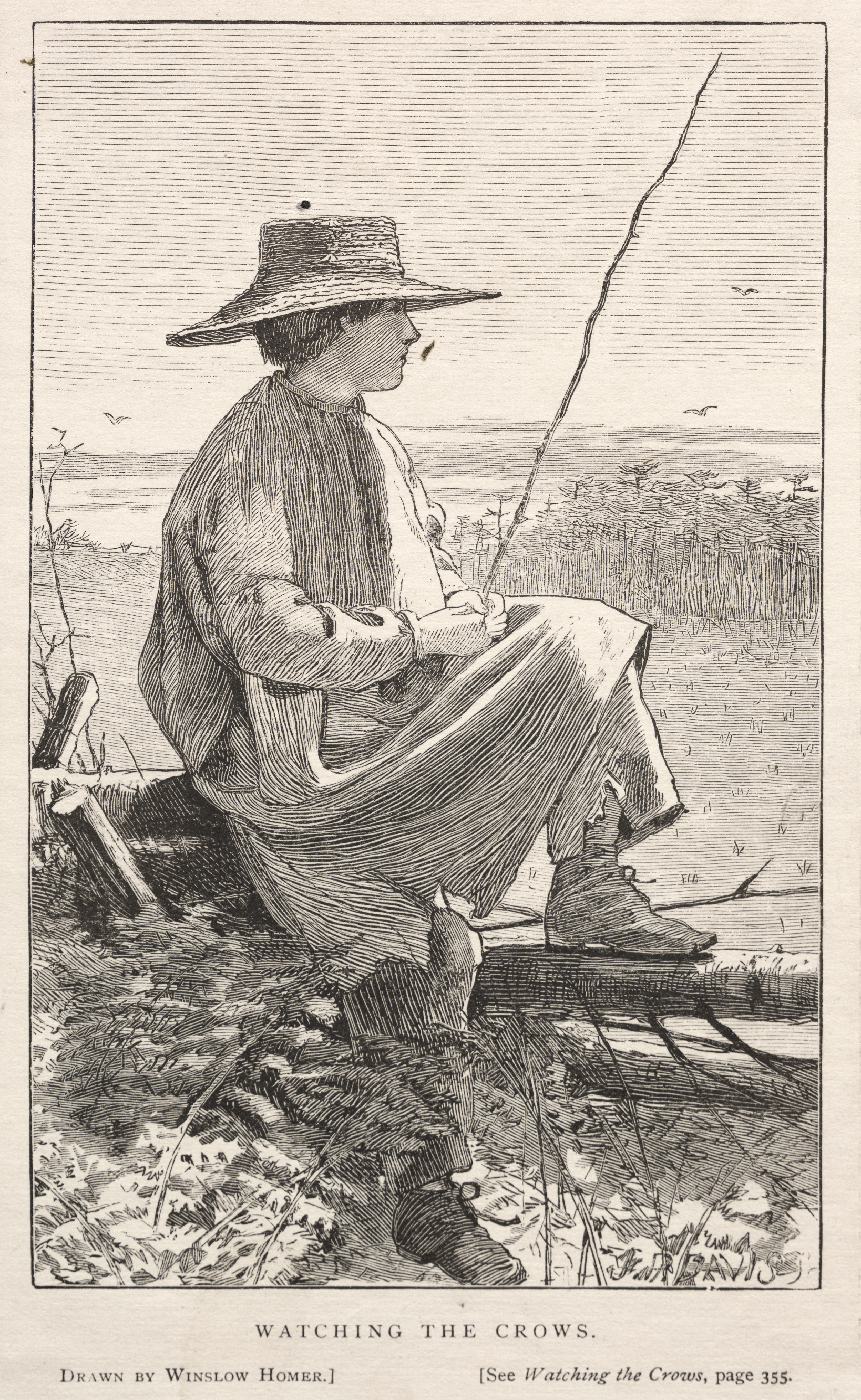 《看着乌鸦》（watching the crows）｜温斯洛·霍默 Winslow Homer｜1868