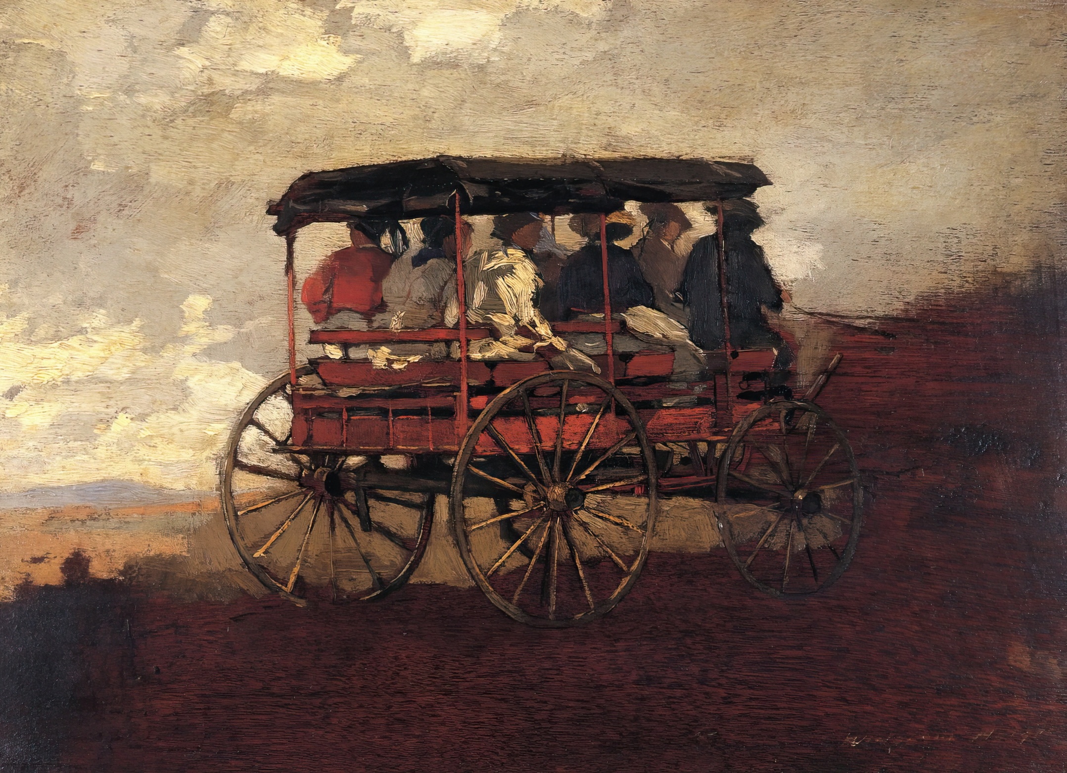 《白色山地车》（white mountain wagon）｜温斯洛·霍默 Winslow Homer｜1868–1869