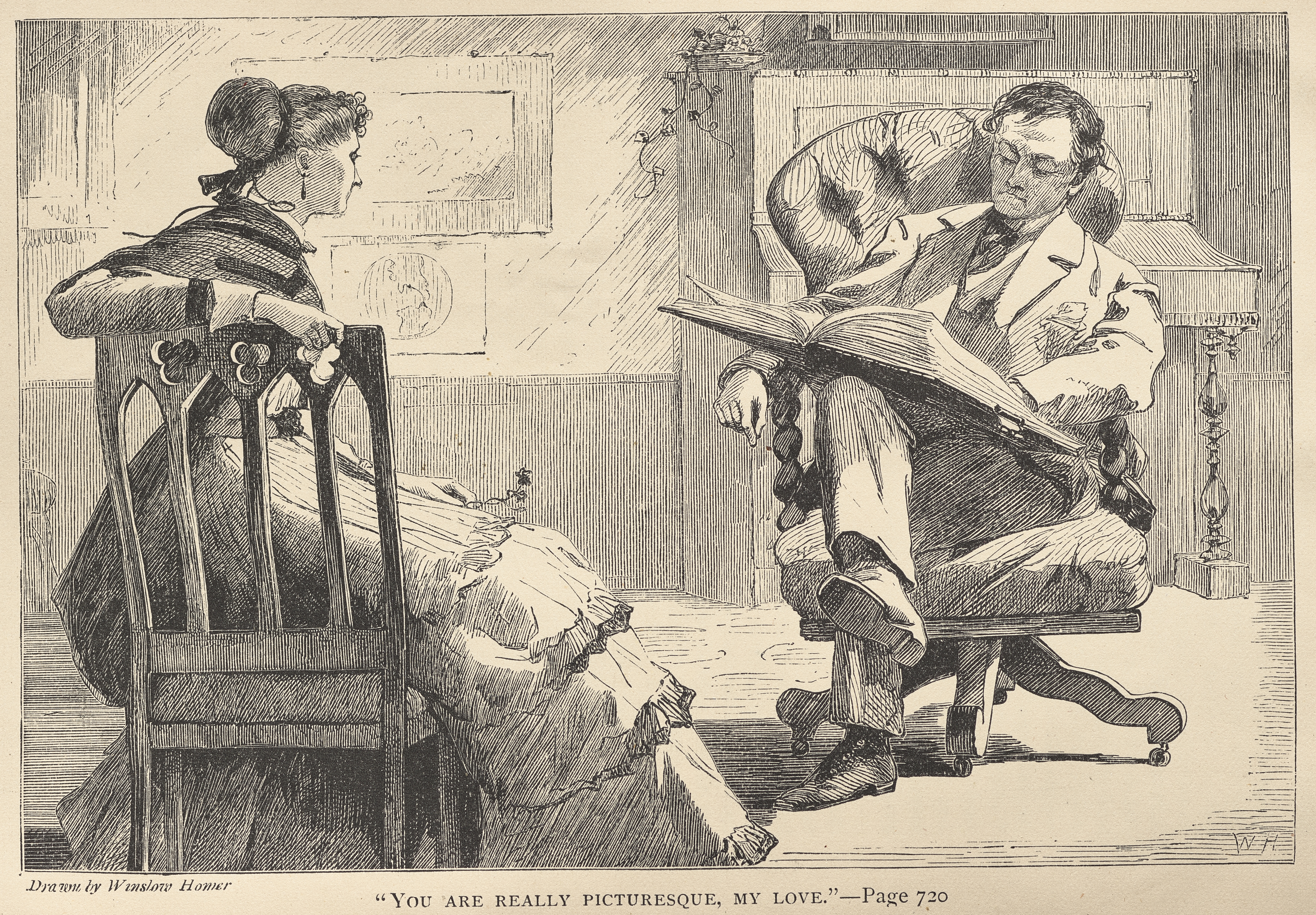 《你真是如画我的爱人》（you are really picturesque my love）｜温斯洛·霍默 Winslow Homer｜1868