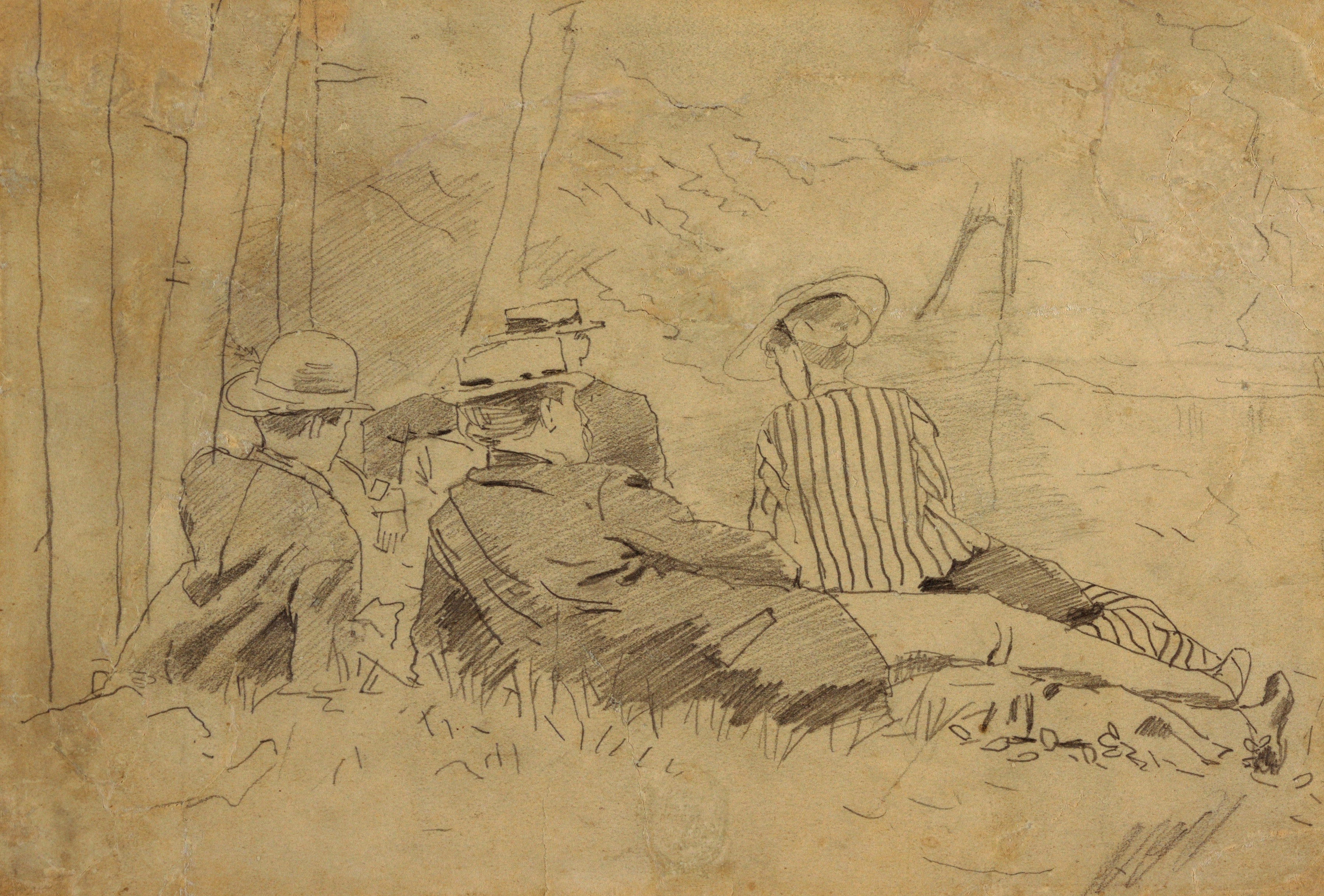 《钓鱼党研究》（study for the fishing party）｜温斯洛·霍默 Winslow Homer｜1869