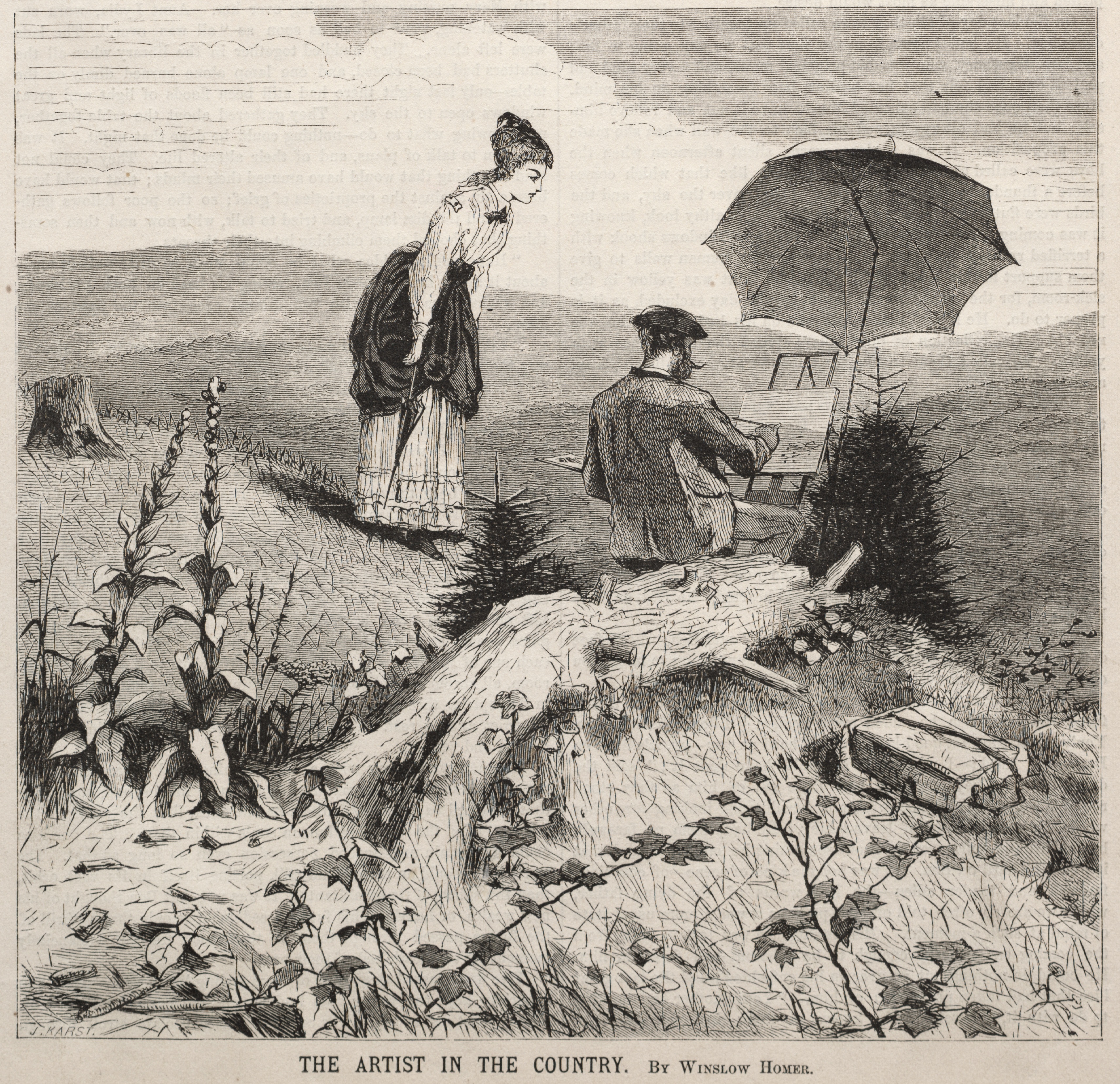 《该国的艺术家》（the artist in the country）｜温斯洛·霍默 Winslow Homer｜1869