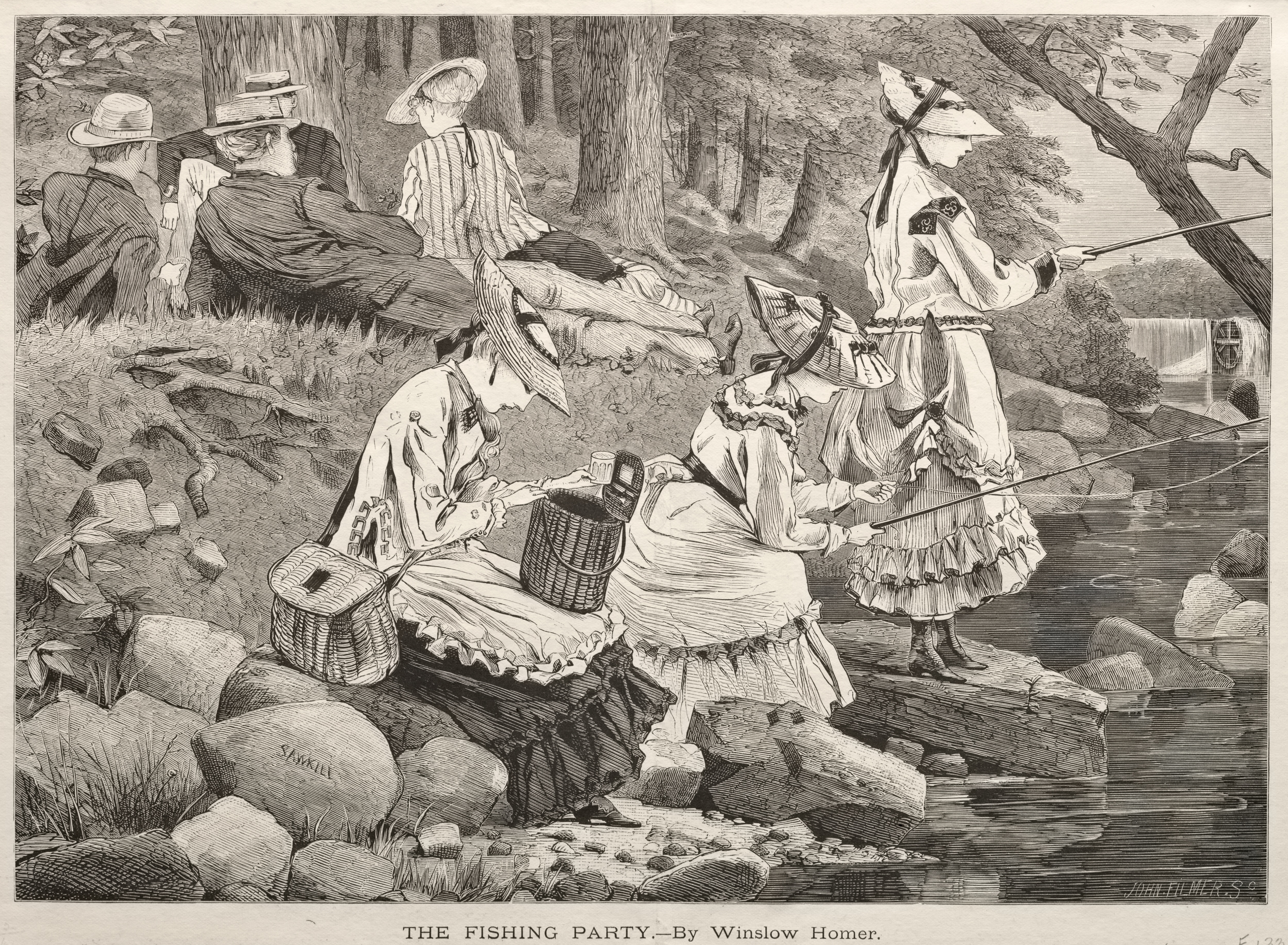 《钓鱼党》（the fishing party）｜温斯洛·霍默 Winslow Homer｜1869
