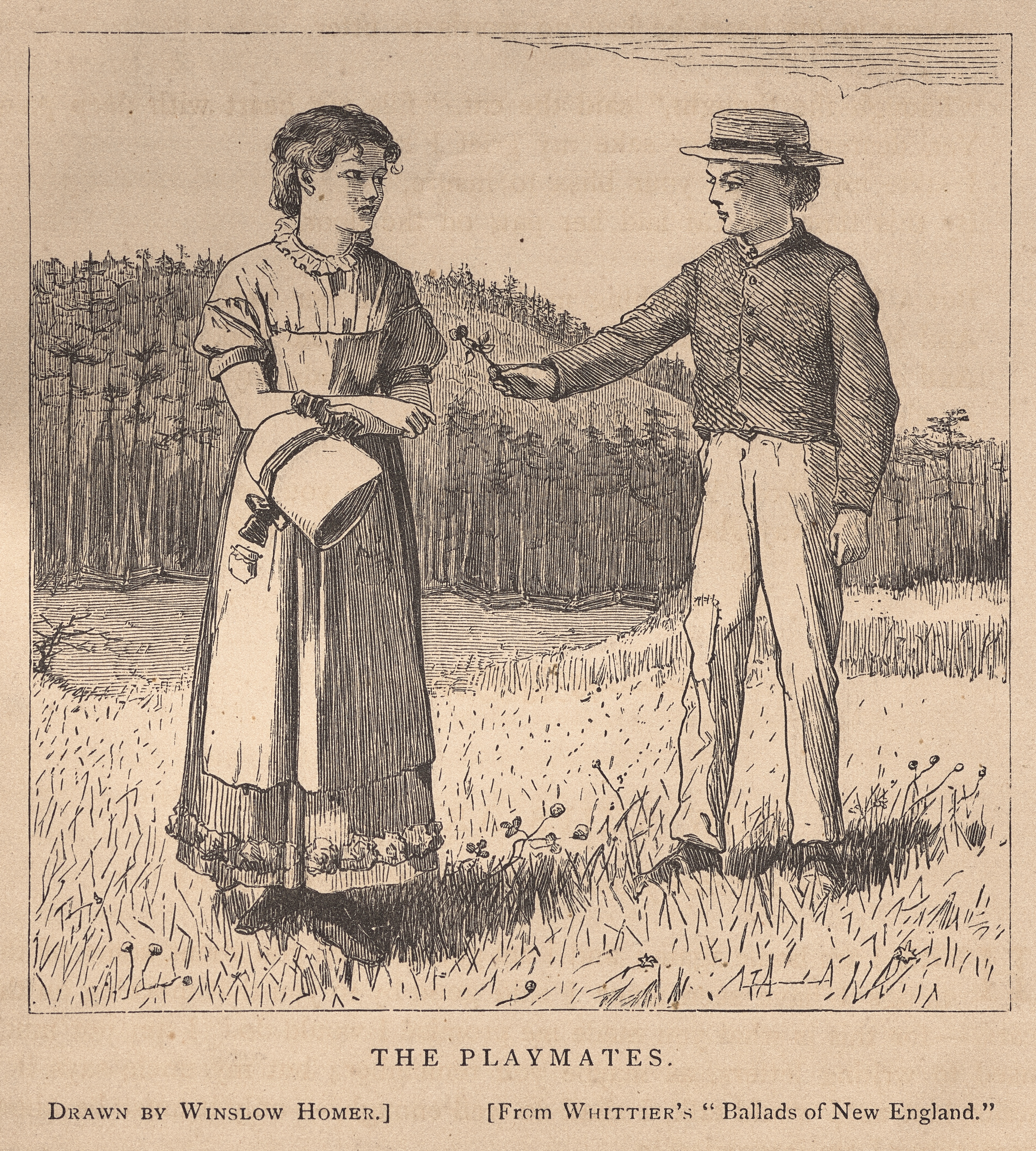 《玩伴们》（the playmates）｜温斯洛·霍默 Winslow Homer｜1869