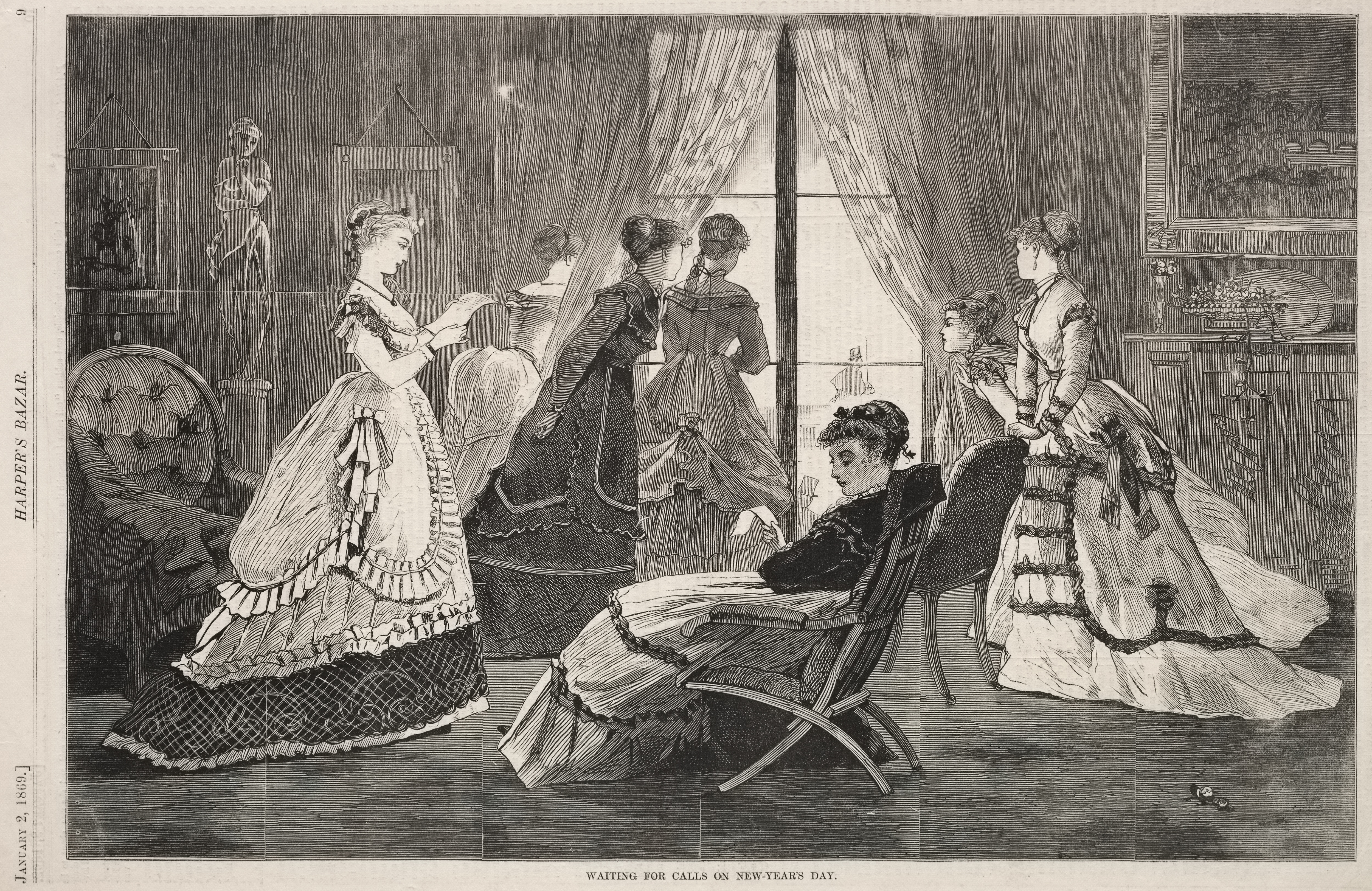 《元旦等待电话》（waiting for calls on new years day）｜温斯洛·霍默 Winslow Homer｜1869
