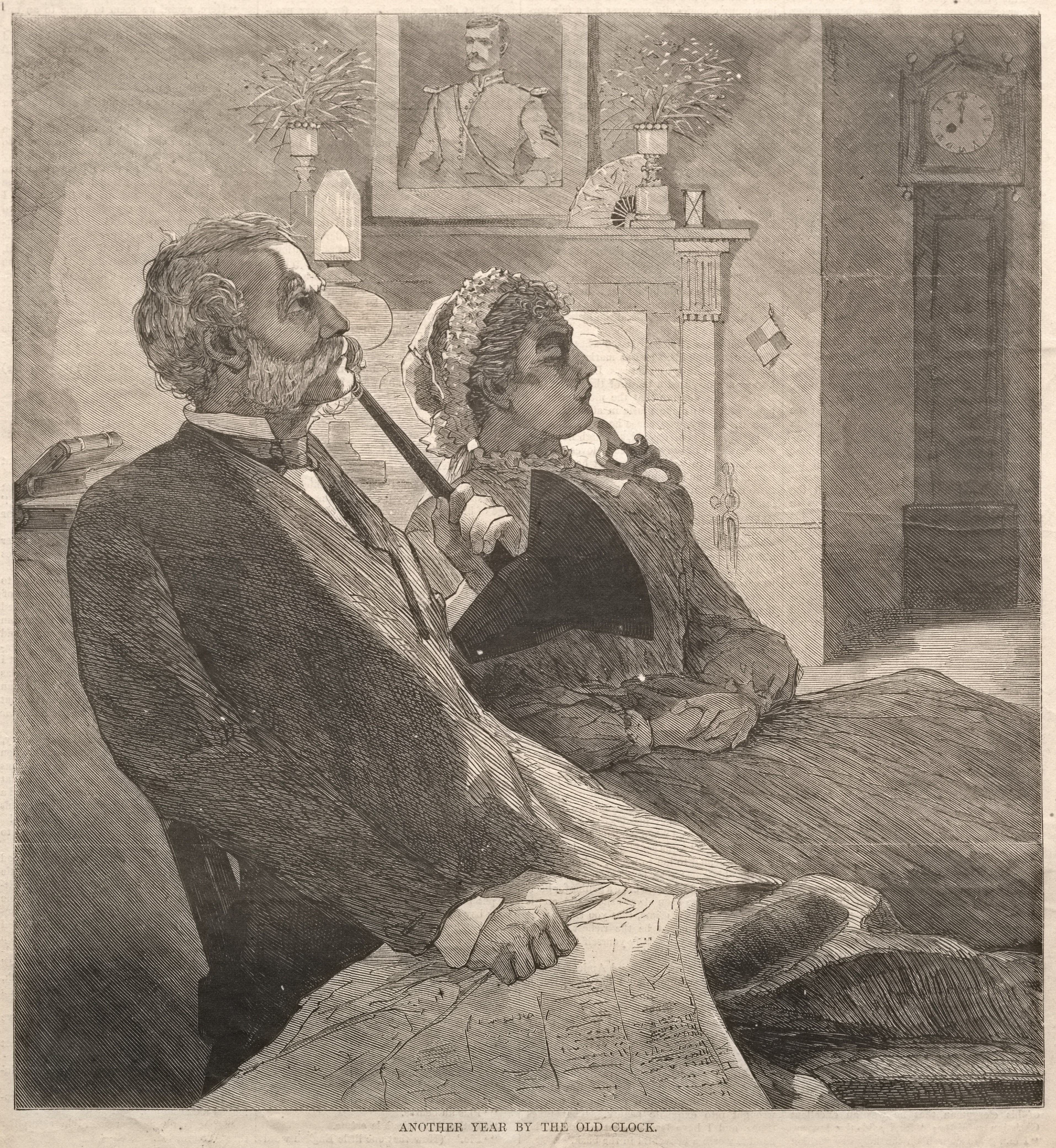 《旧钟又过去了一年》（another year by the old clock）｜温斯洛·霍默 Winslow Homer｜1870