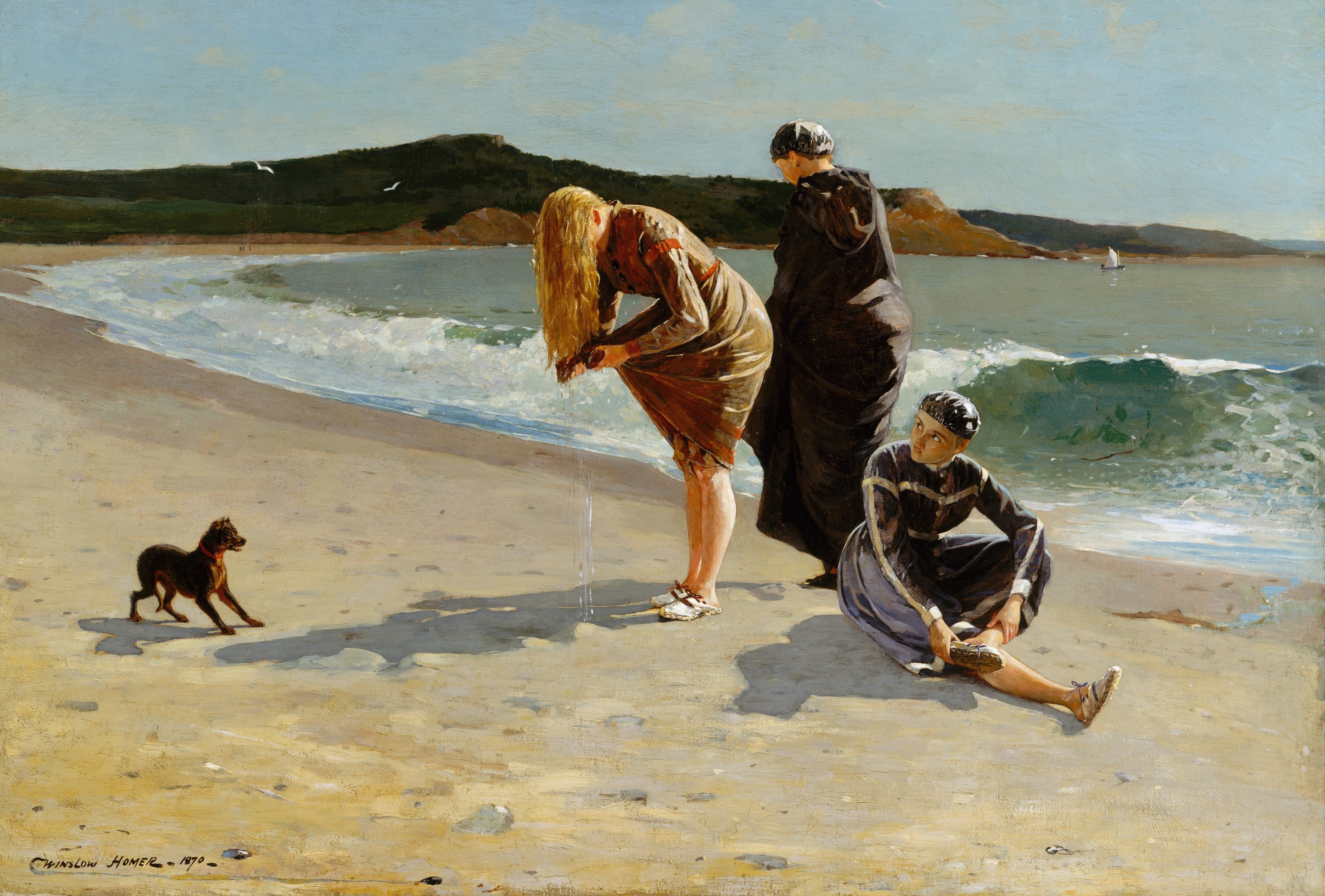 《鹰头 曼彻斯特 马萨诸塞州 高潮》（eagle head manchester massachusetts high tide）｜温斯洛·霍默 Winslow Homer｜1870