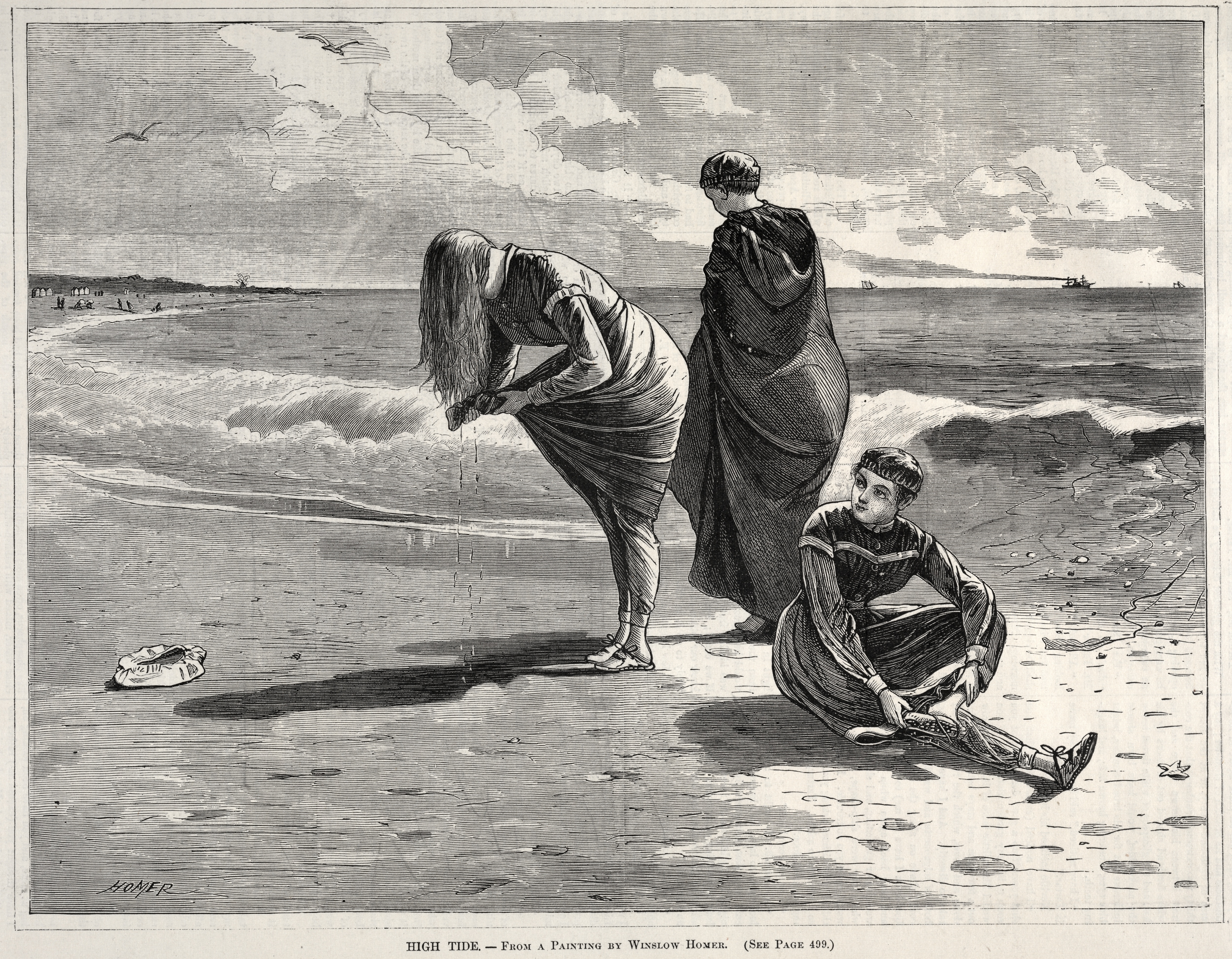 《高潮》（high tide）｜温斯洛·霍默 Winslow Homer｜1870