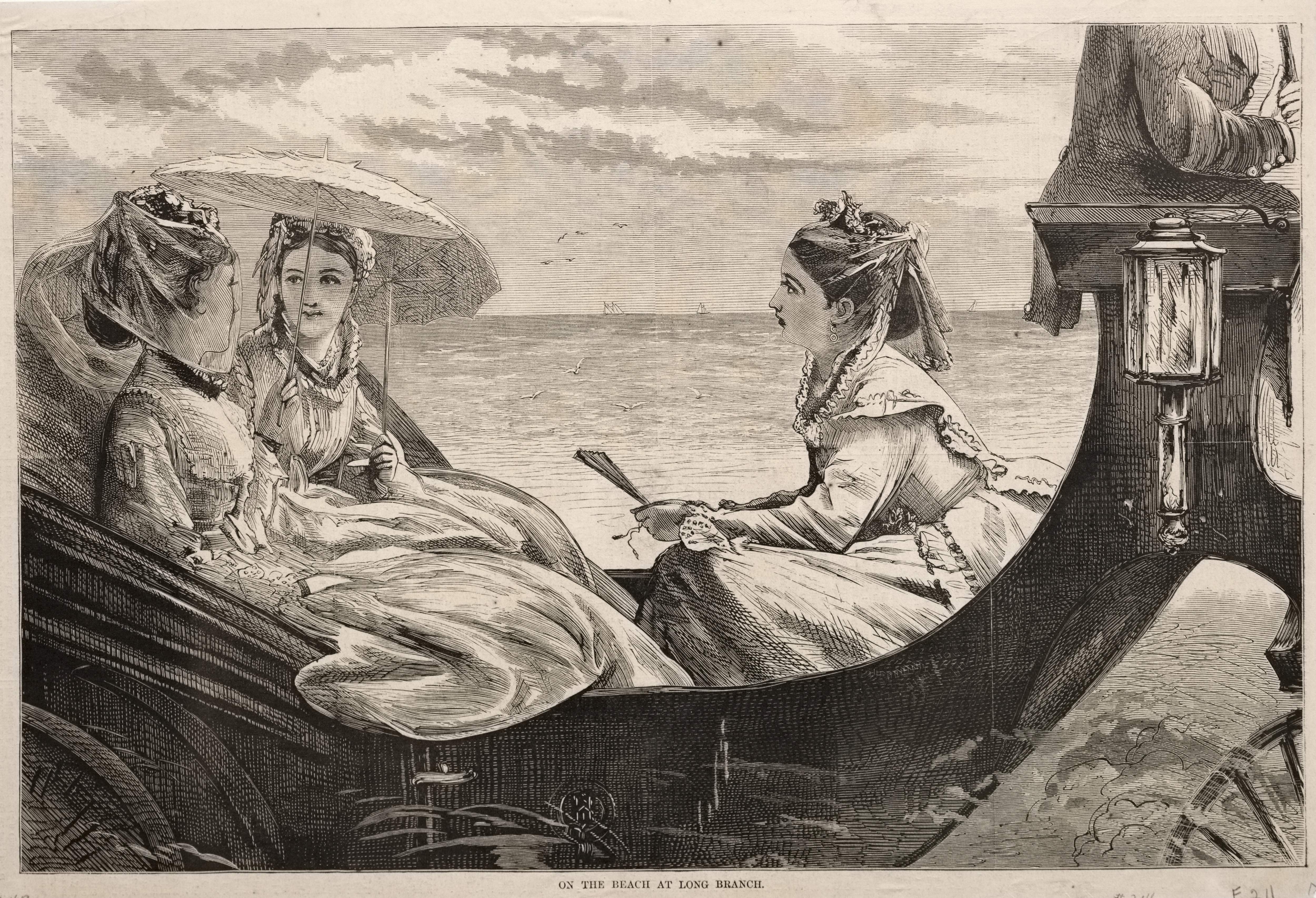 《在长枝的海滩上》（on the beach at long branch）｜温斯洛·霍默 Winslow Homer｜1870