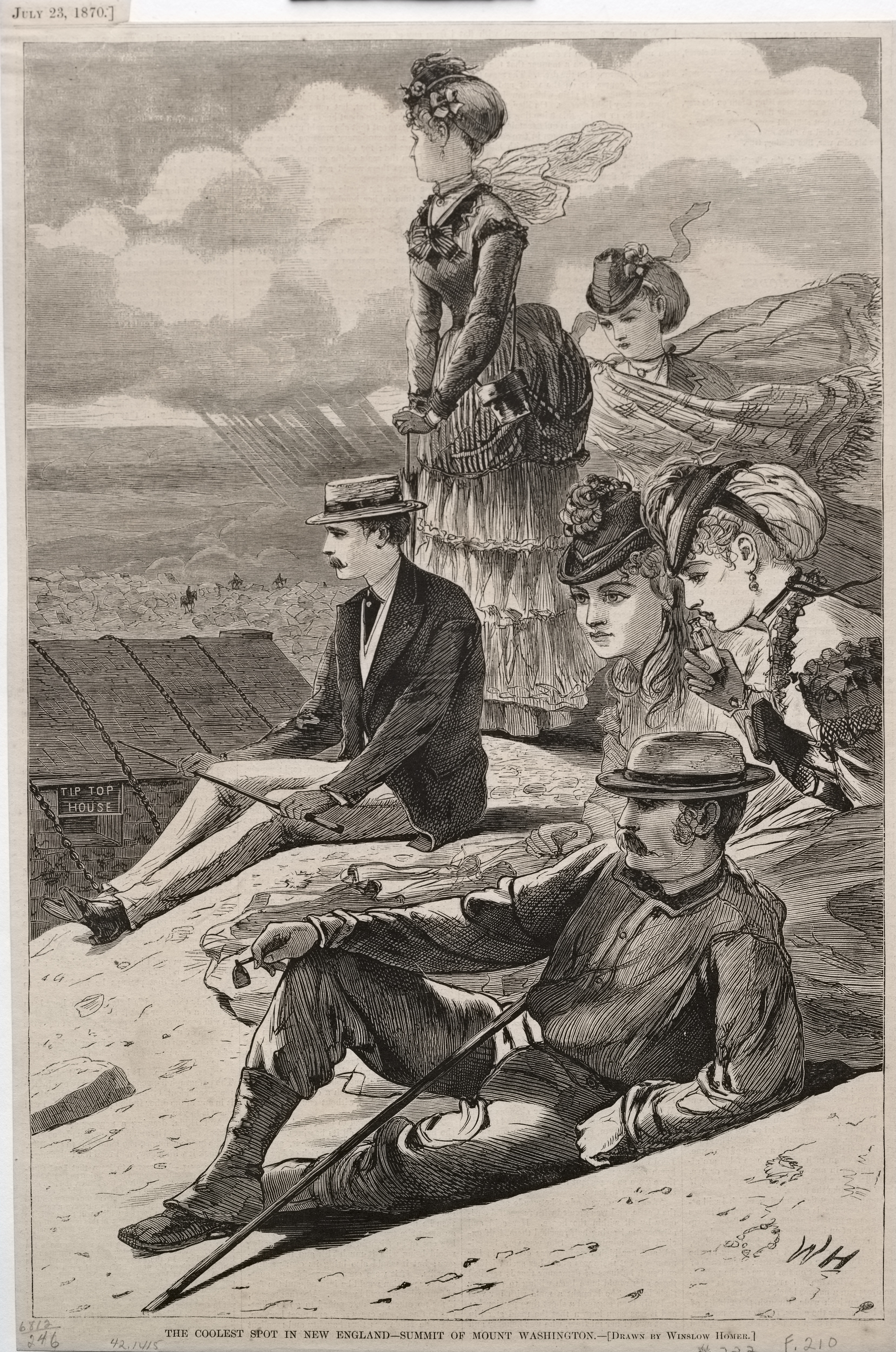 《华盛顿山新英格兰山顶最酷的地方》（the coolest spot in new england summit of mount washington）｜温斯洛·霍默 Winslow Homer｜1870