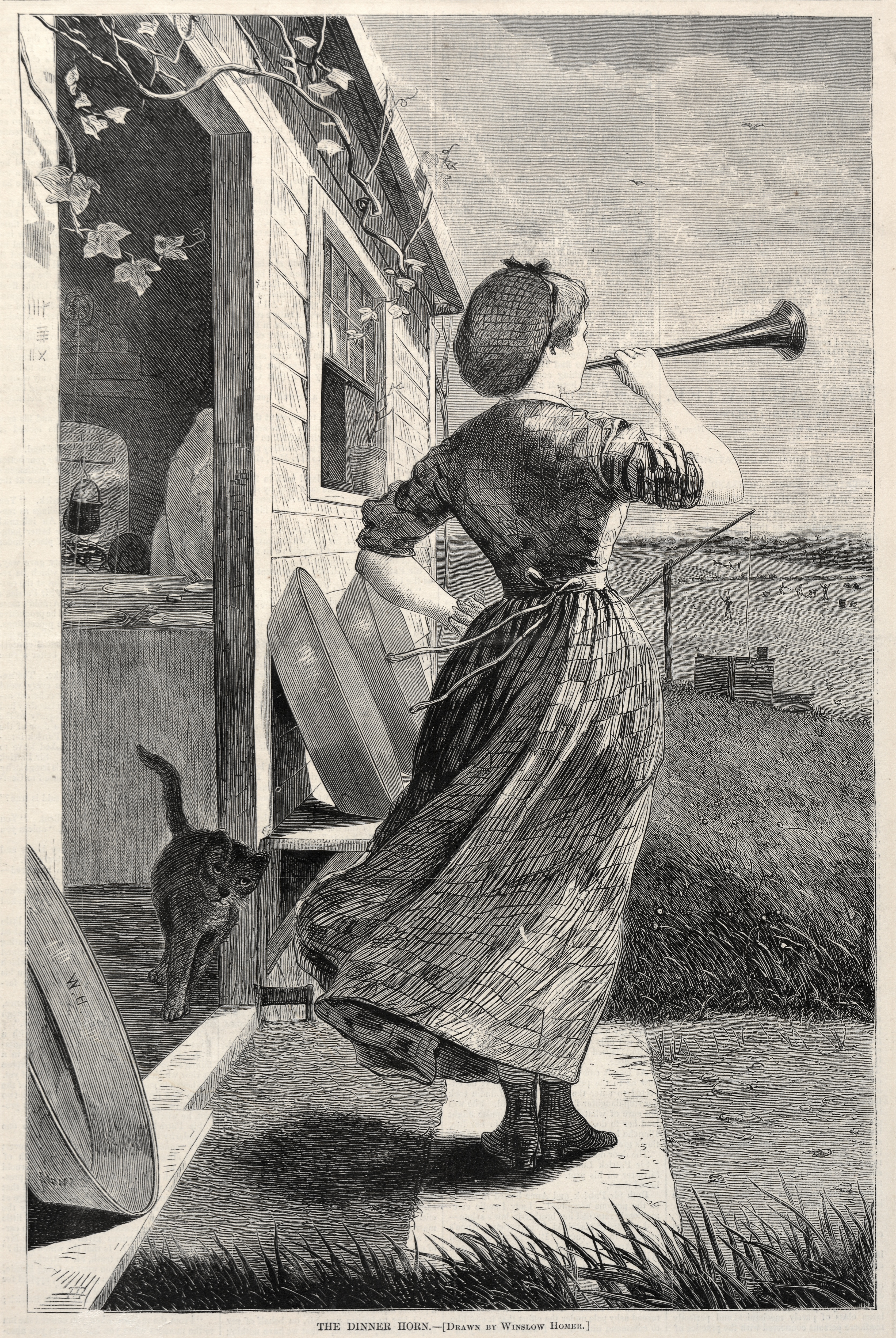 《晚餐号角》（the dinner horn）｜温斯洛·霍默 Winslow Homer｜1870