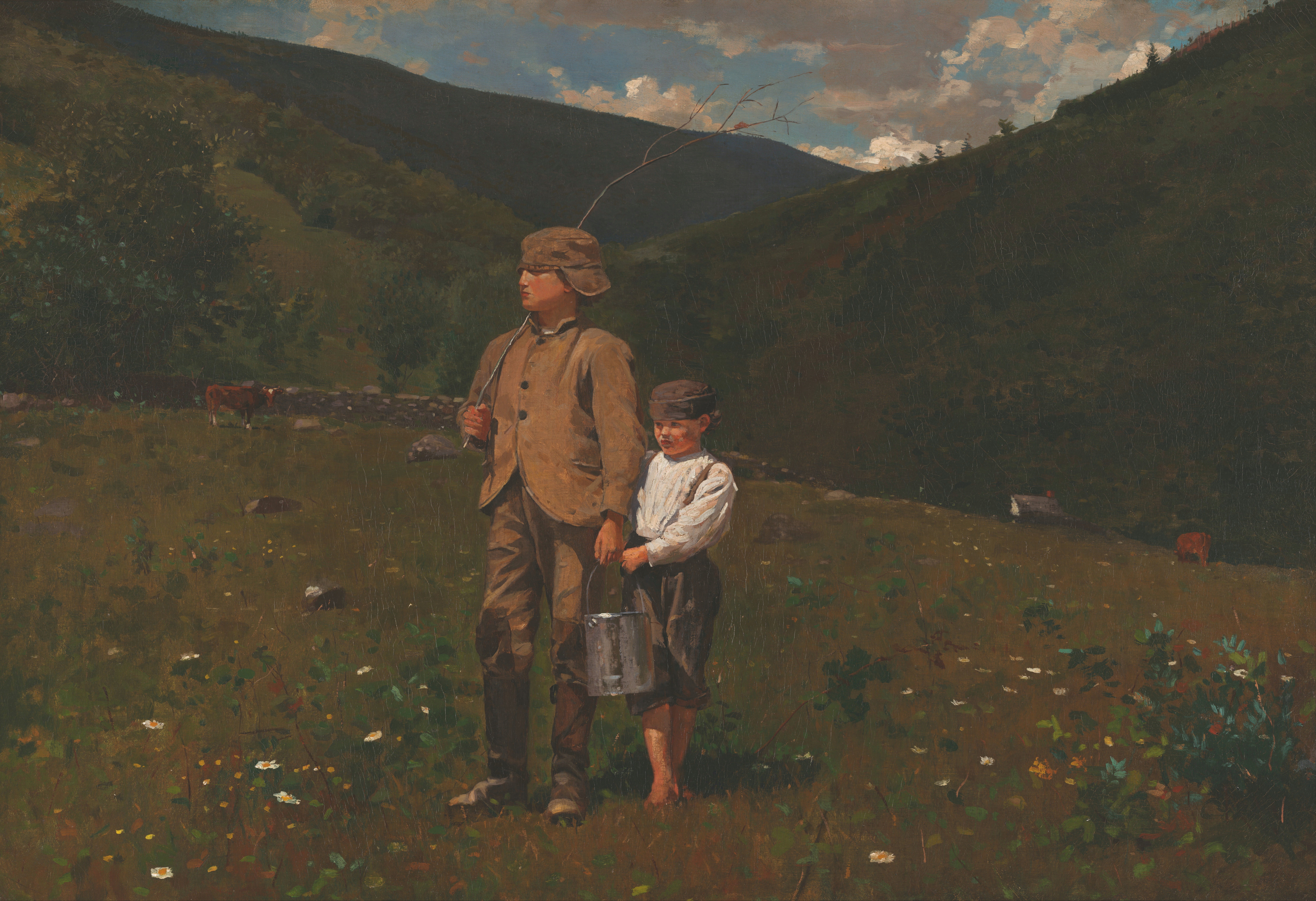 《穿越牧场》（crossing the pasture）｜温斯洛·霍默 Winslow Homer｜约1871–1872