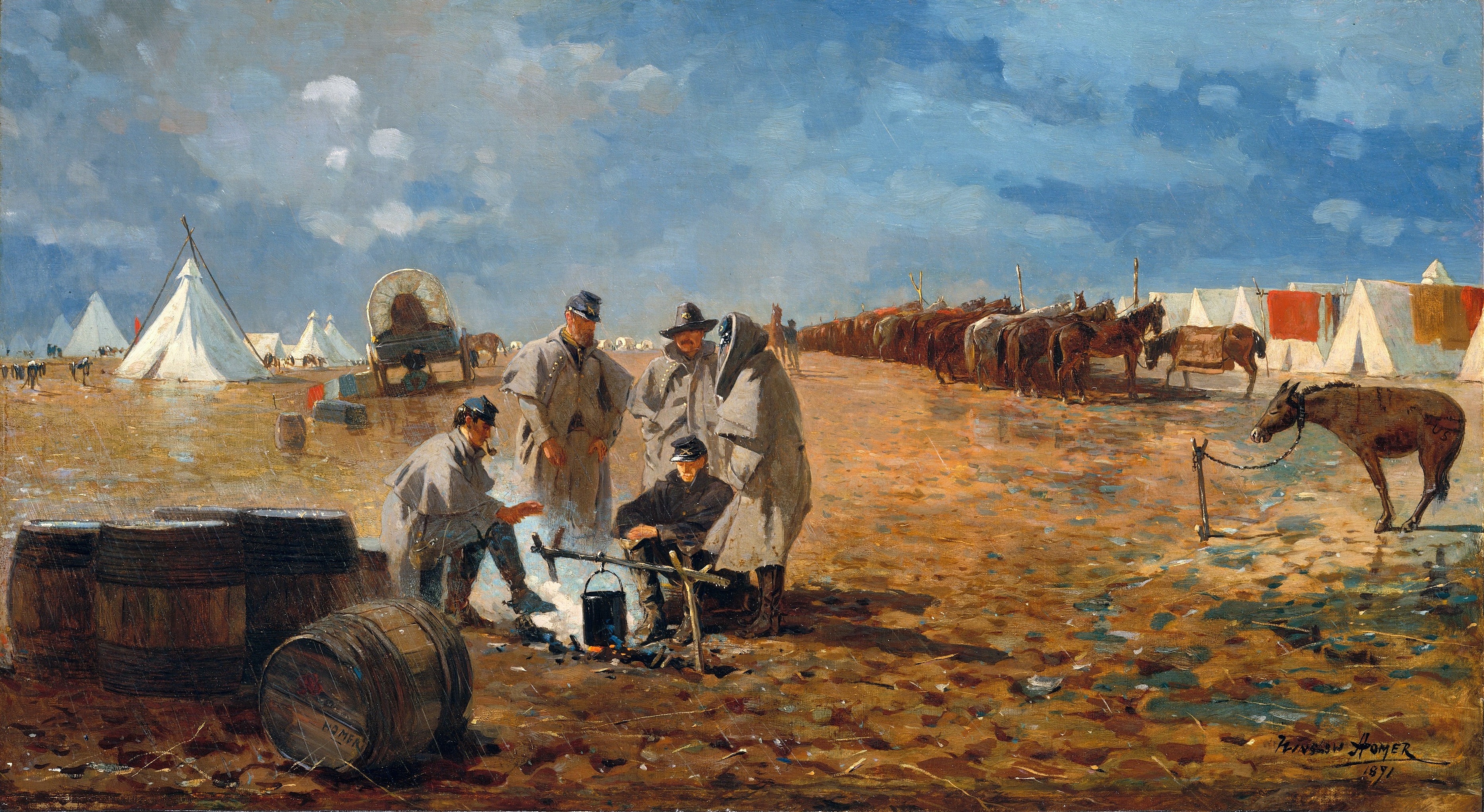 《营地的雨天》（rainy day in camp）｜温斯洛·霍默 Winslow Homer｜1871
