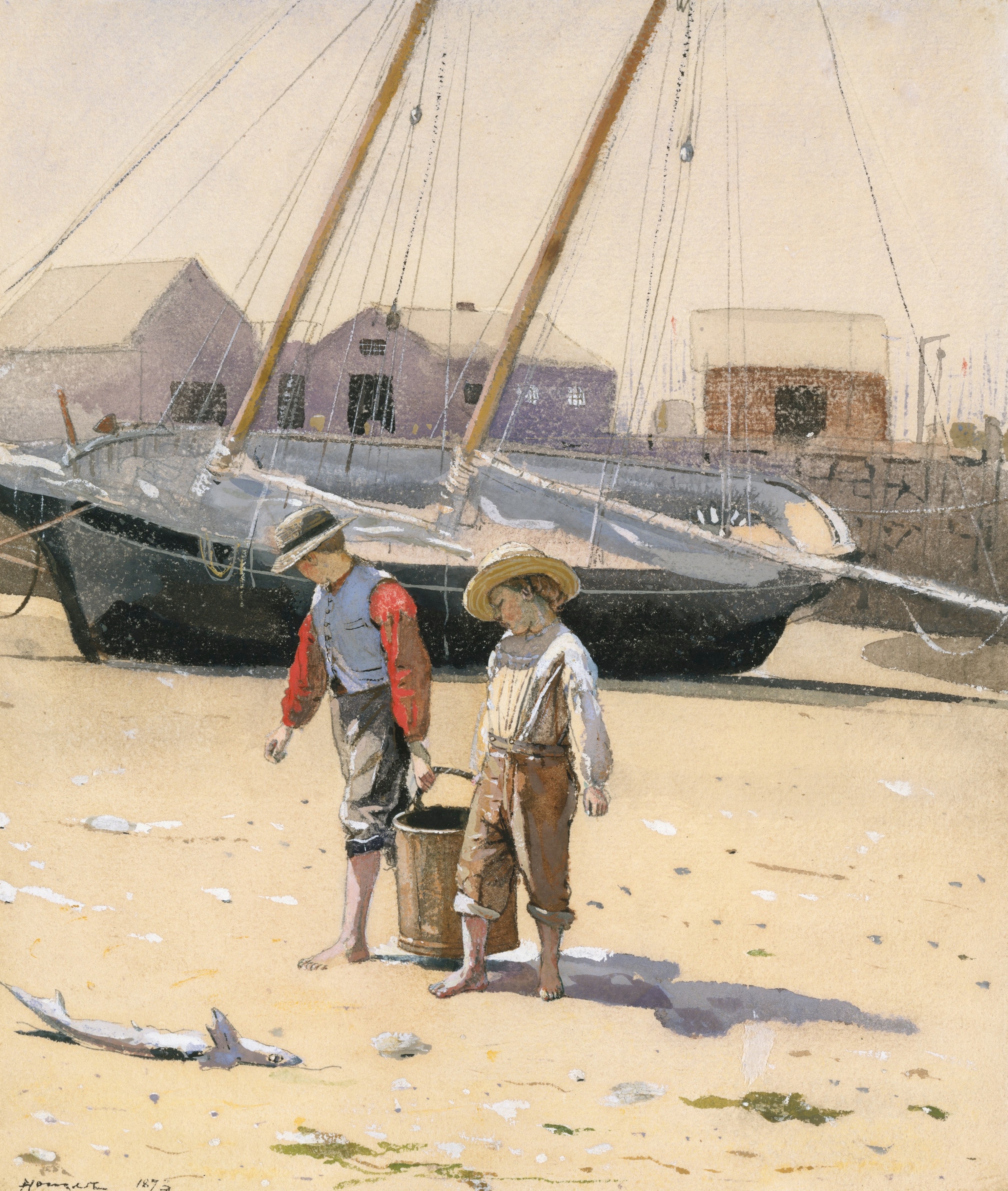 《一篮子蛤蜊》（a basket of clams）｜温斯洛·霍默 Winslow Homer｜1873