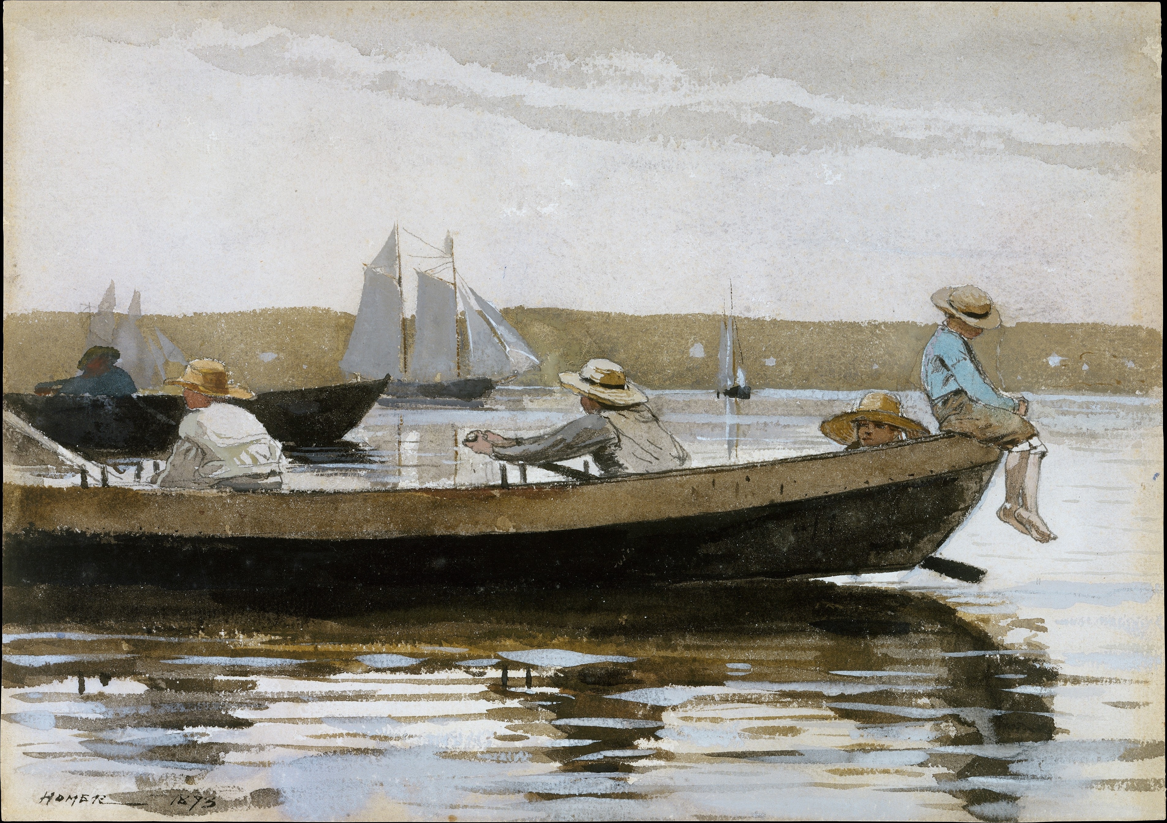 《多莉船上的男孩》（boys in a dory）｜温斯洛·霍默 Winslow Homer｜1873