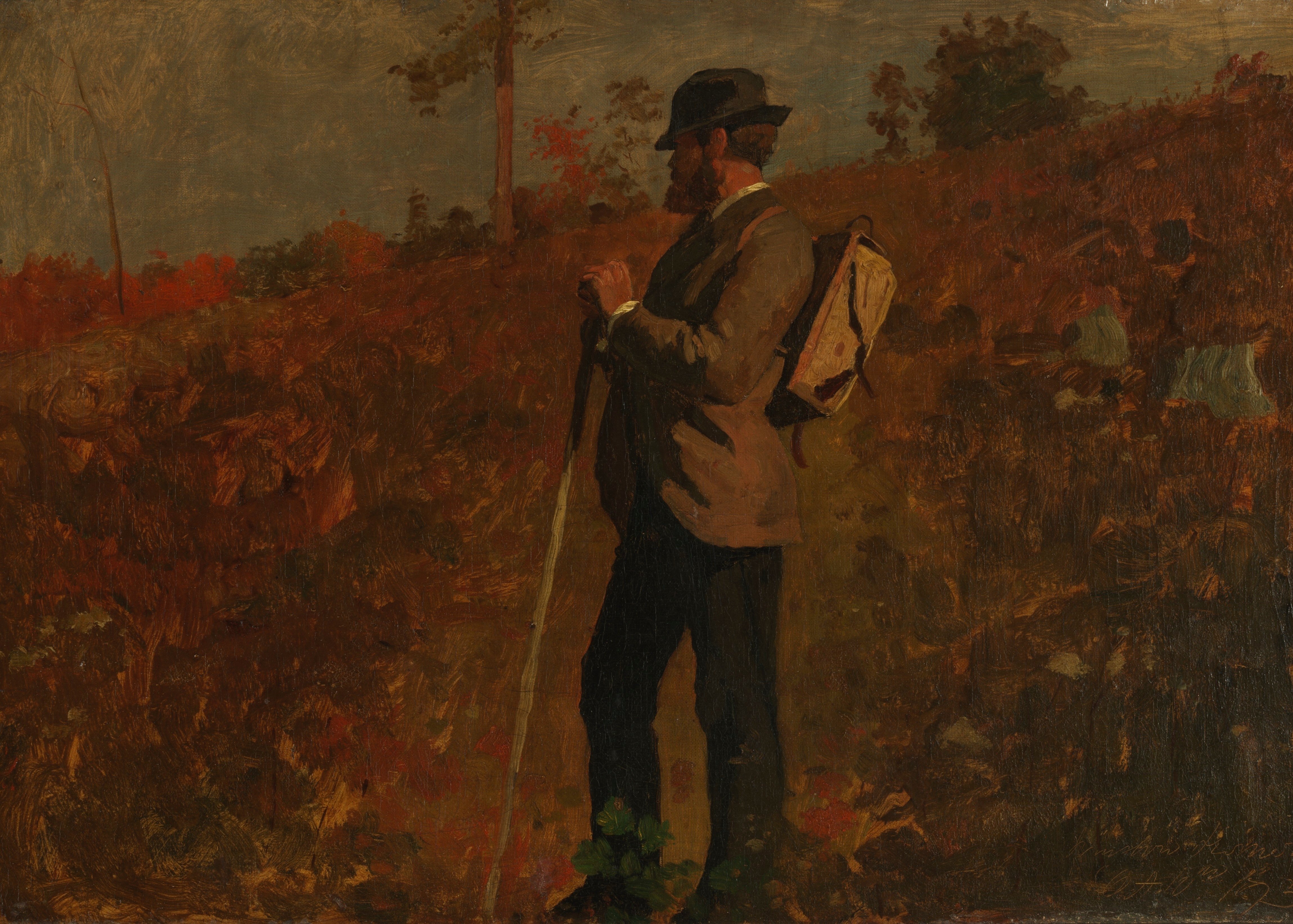 《背着背包的男人》（man with a knapsack）｜温斯洛·霍默 Winslow Homer｜1873