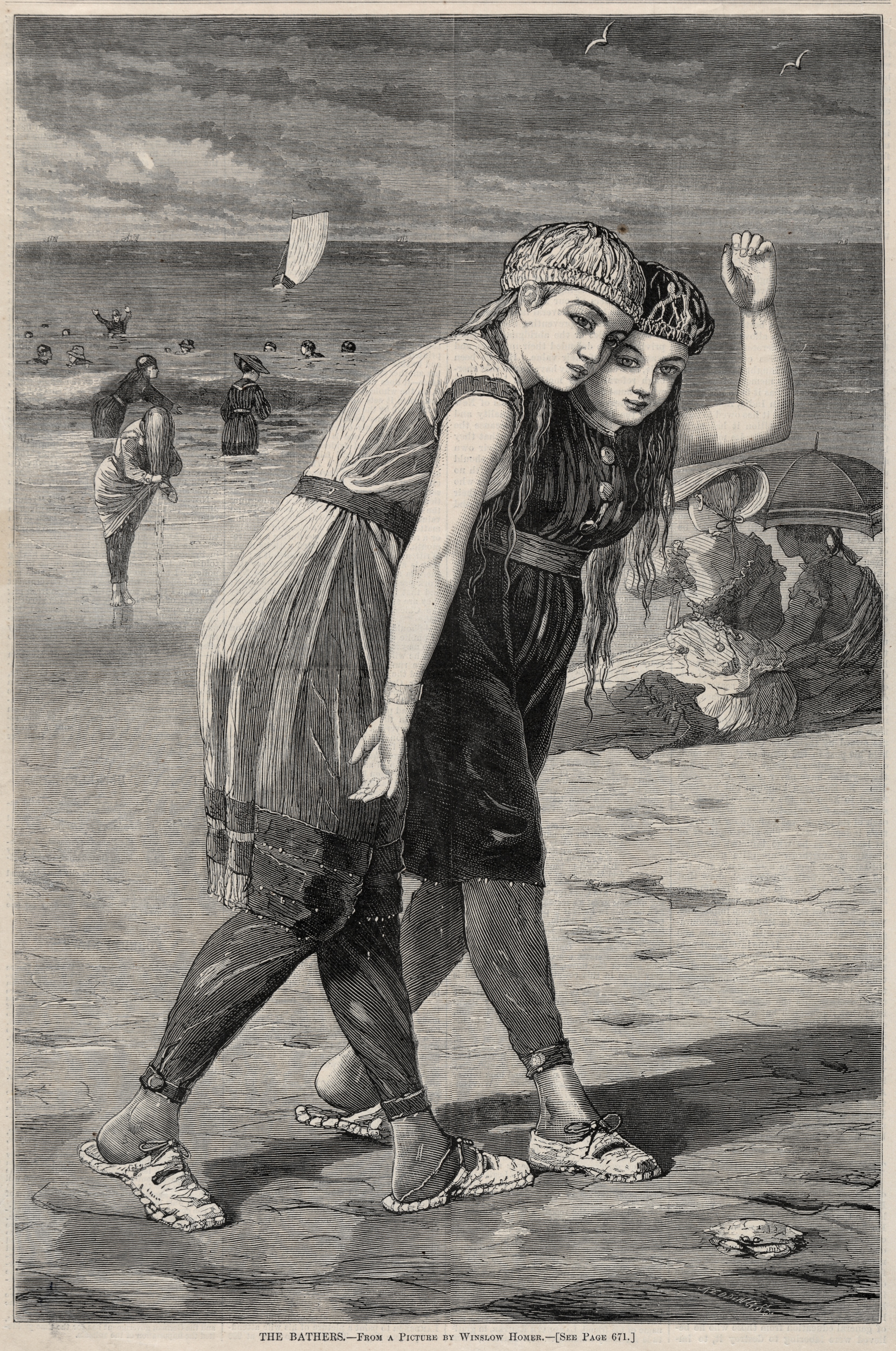 《沐浴者》（the bathers）｜温斯洛·霍默 Winslow Homer｜1873