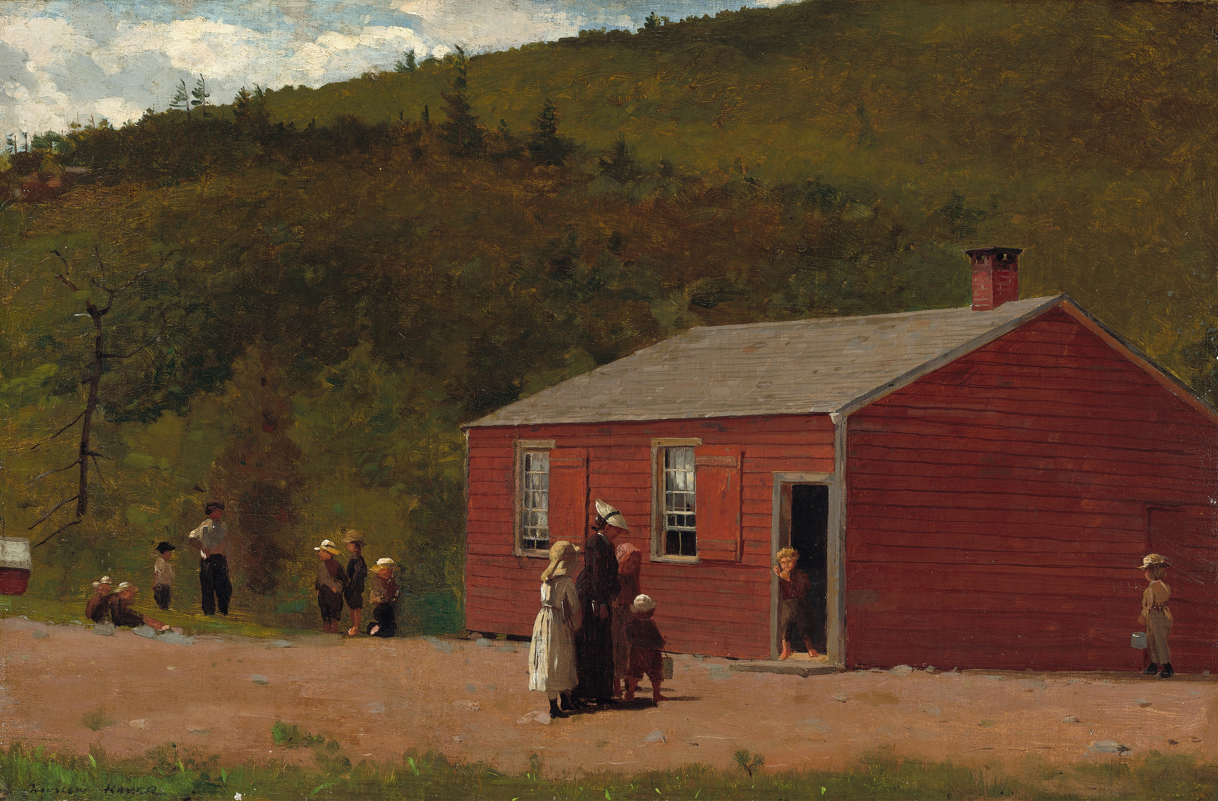 《上学时间》（school time）｜温斯洛·霍默 Winslow Homer｜约1874