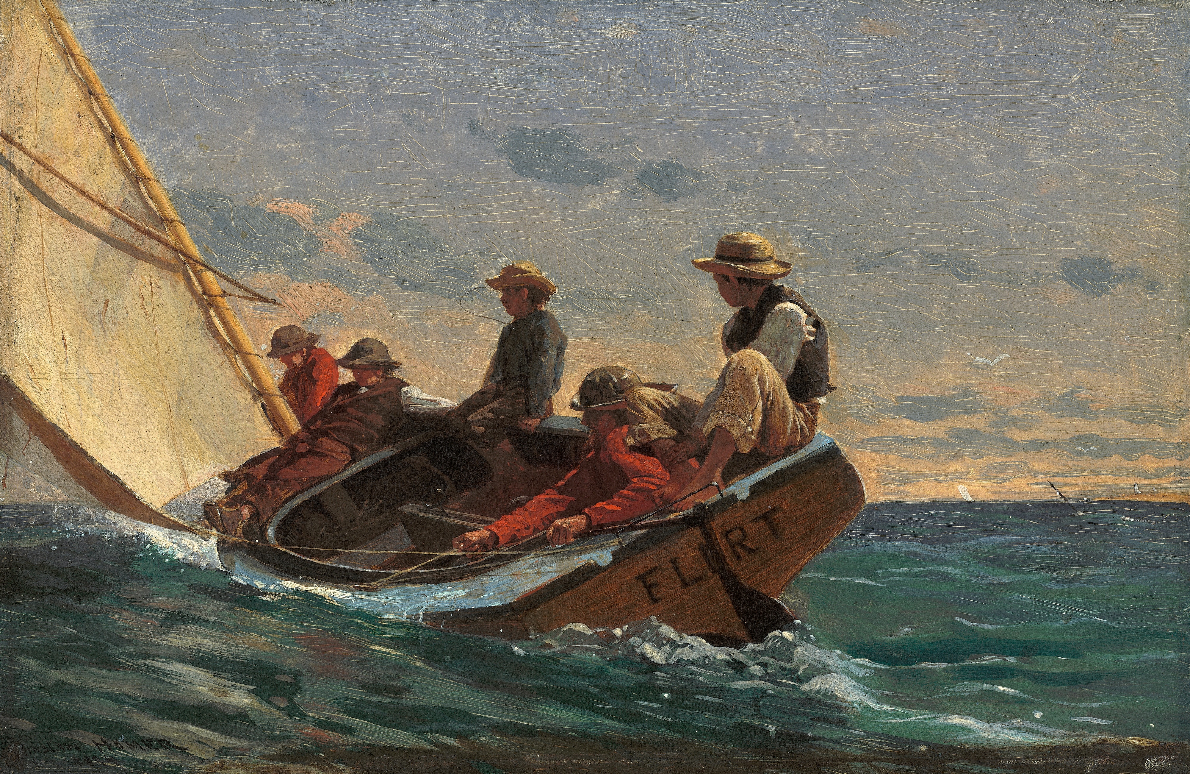 《调情》（the flirt）｜温斯洛·霍默 Winslow Homer｜1874