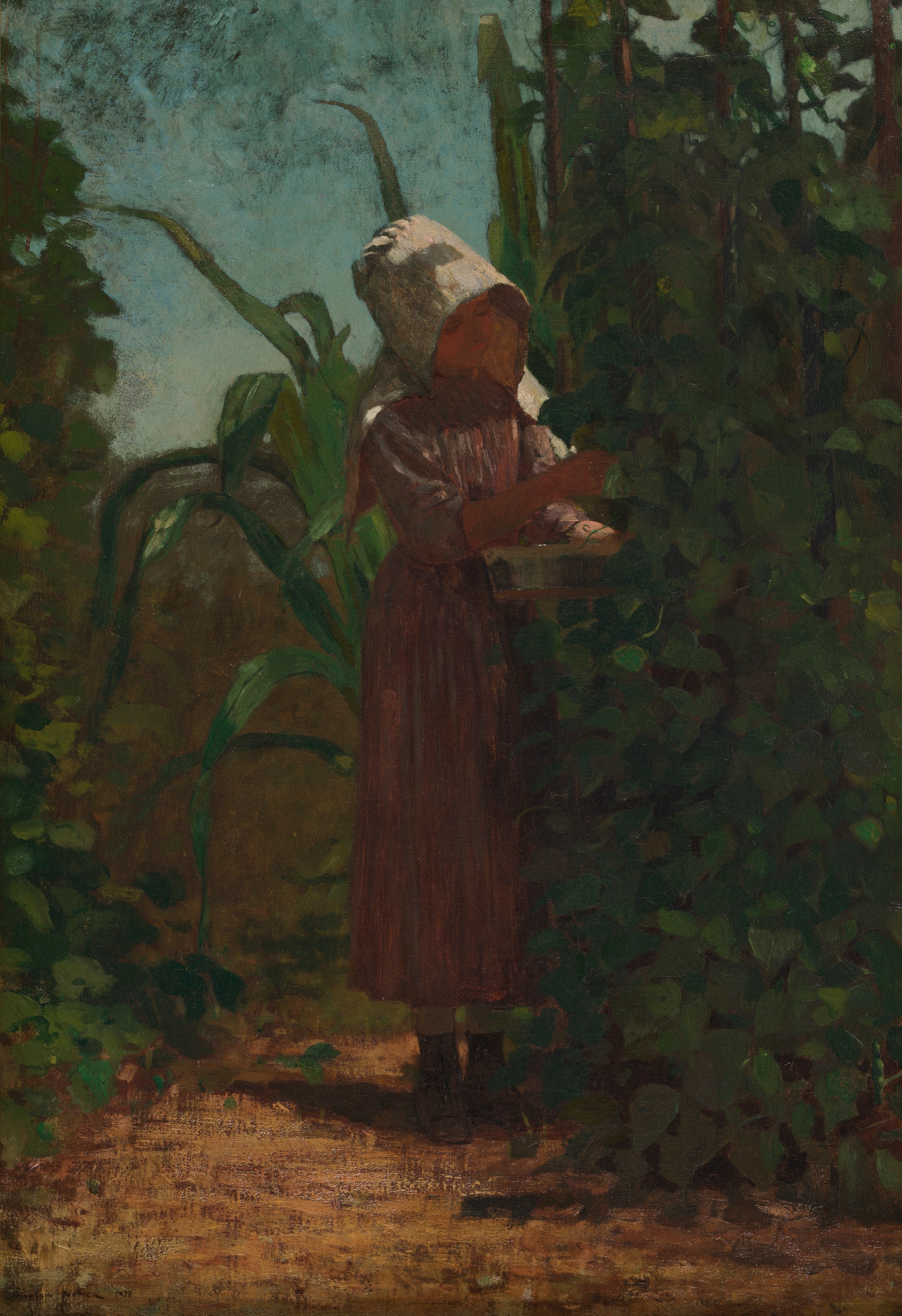 《摘豆者》（the bean picker）｜温斯洛·霍默 Winslow Homer｜约1875