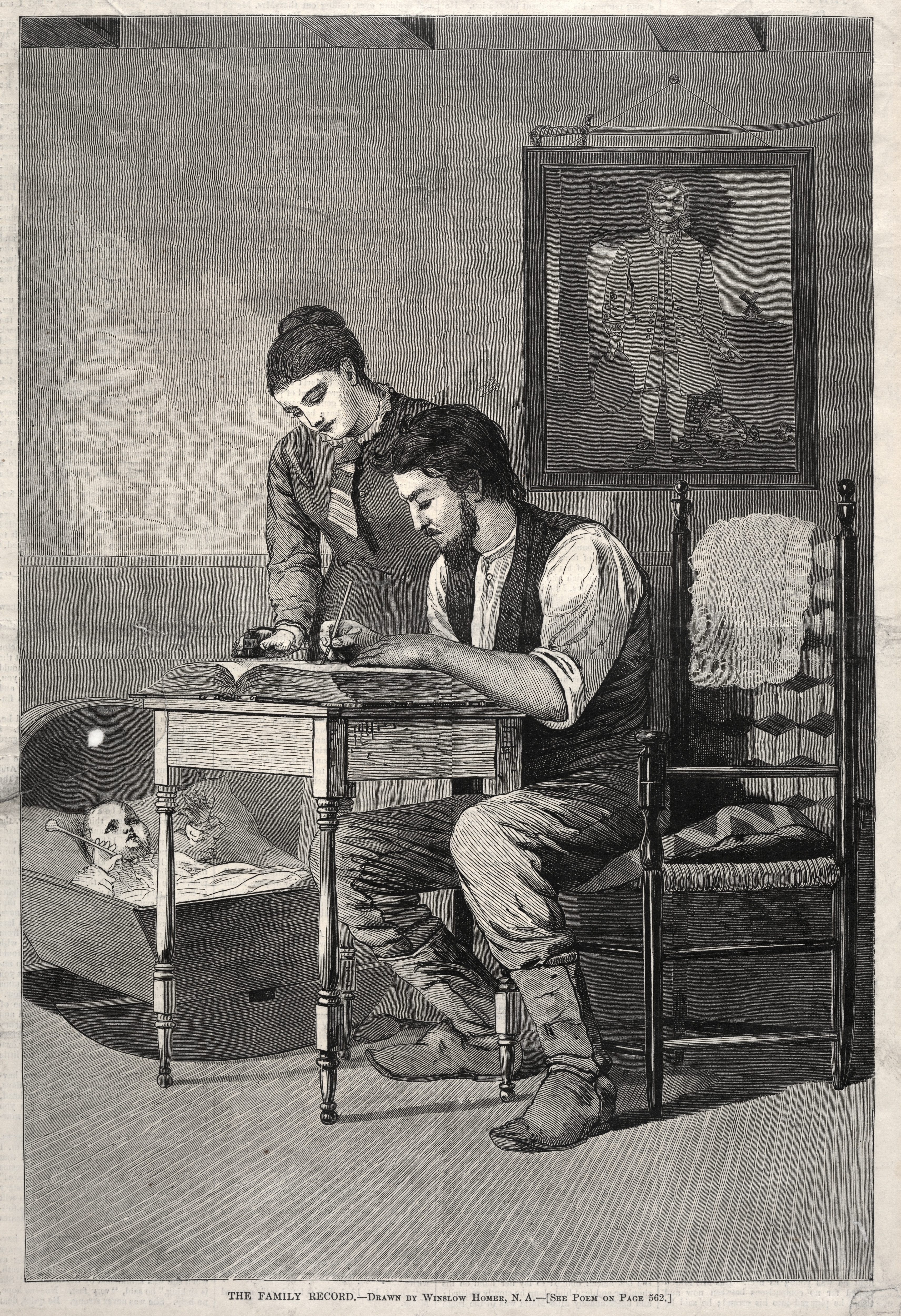 《家庭记录》（the family record）｜温斯洛·霍默 Winslow Homer｜1875