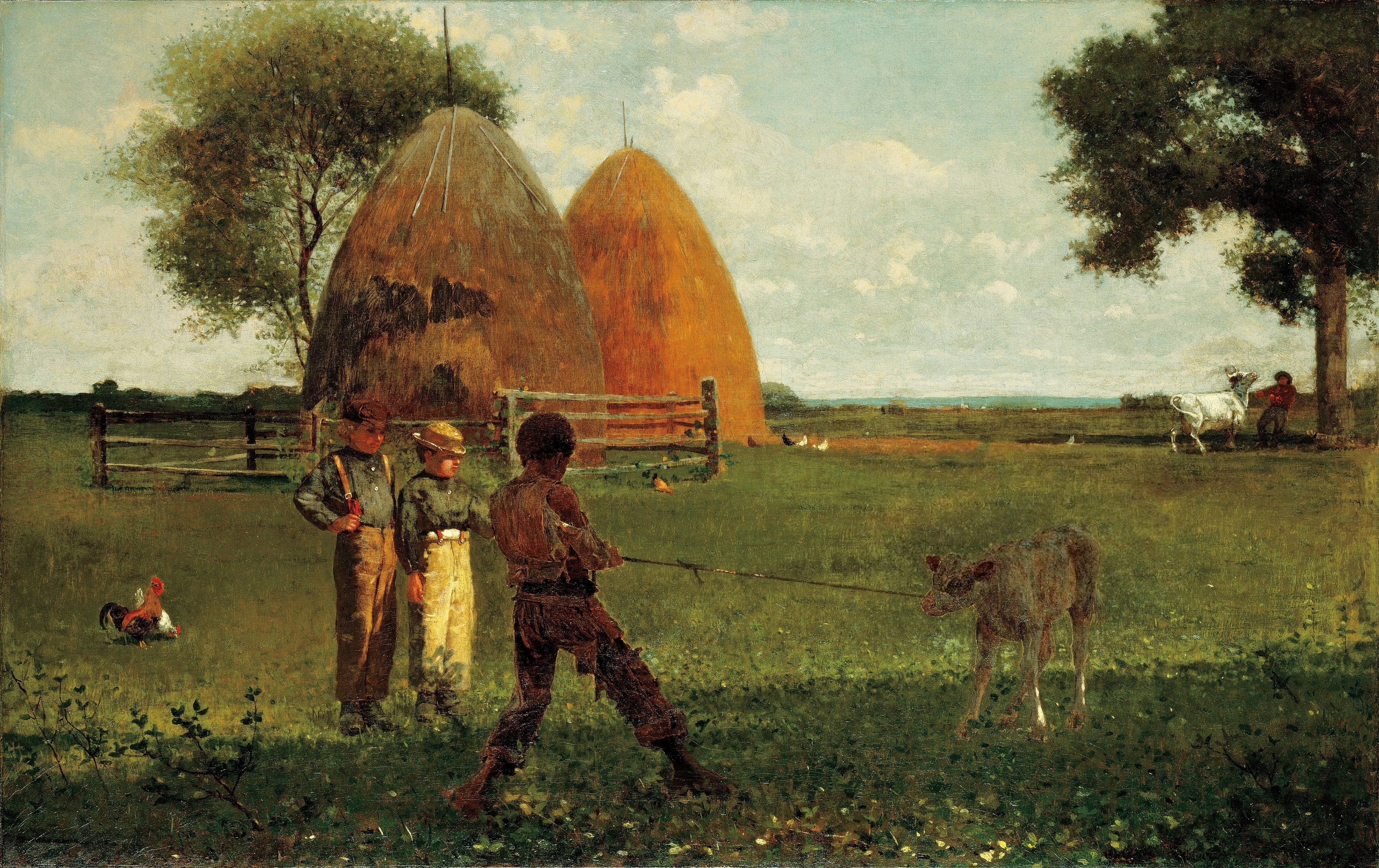 《犊牛断奶》（weaning the calf）｜温斯洛·霍默 Winslow Homer｜1875