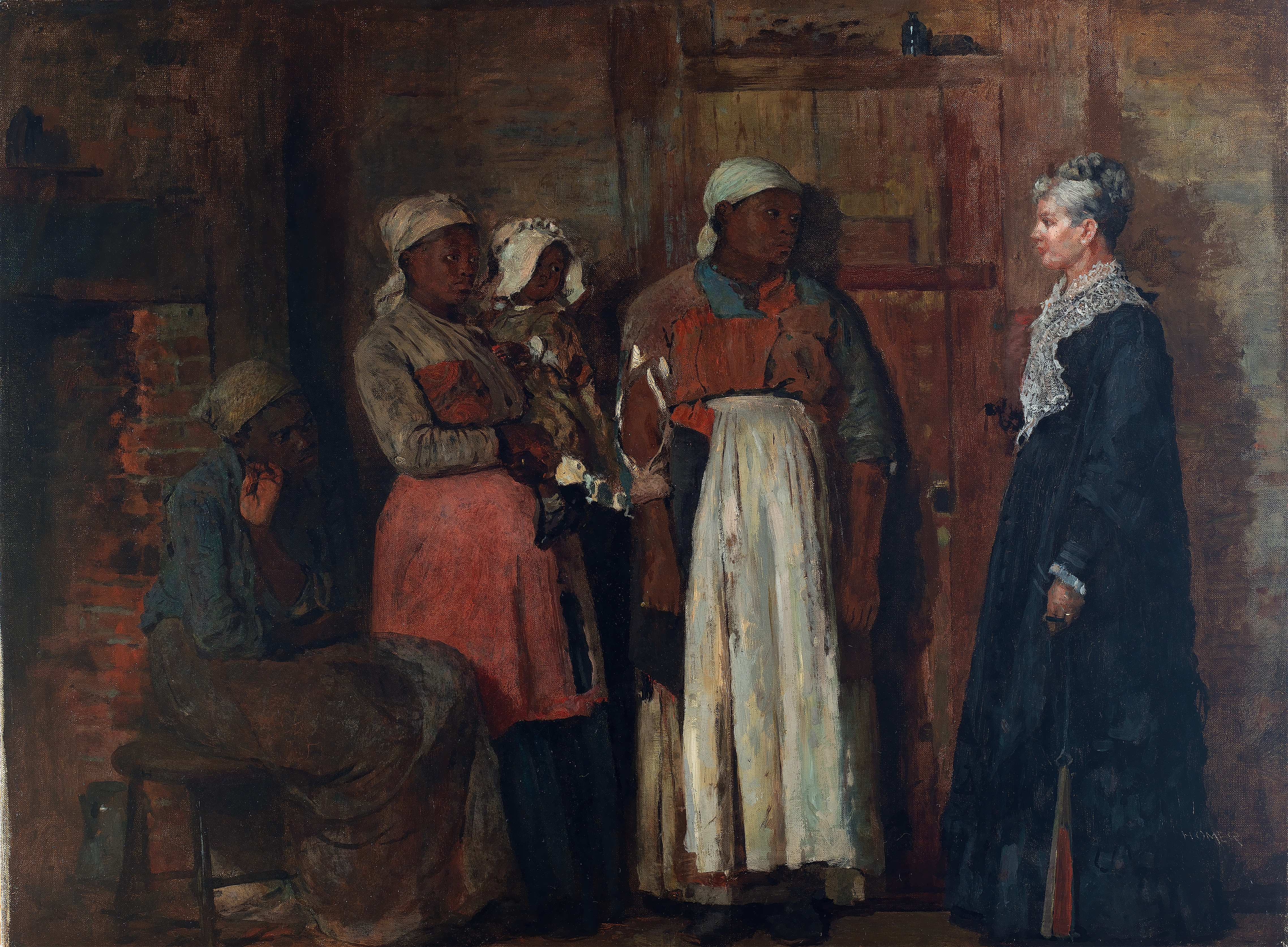 《老太太来访》（a visit from the old mistress）｜温斯洛·霍默 Winslow Homer｜1876