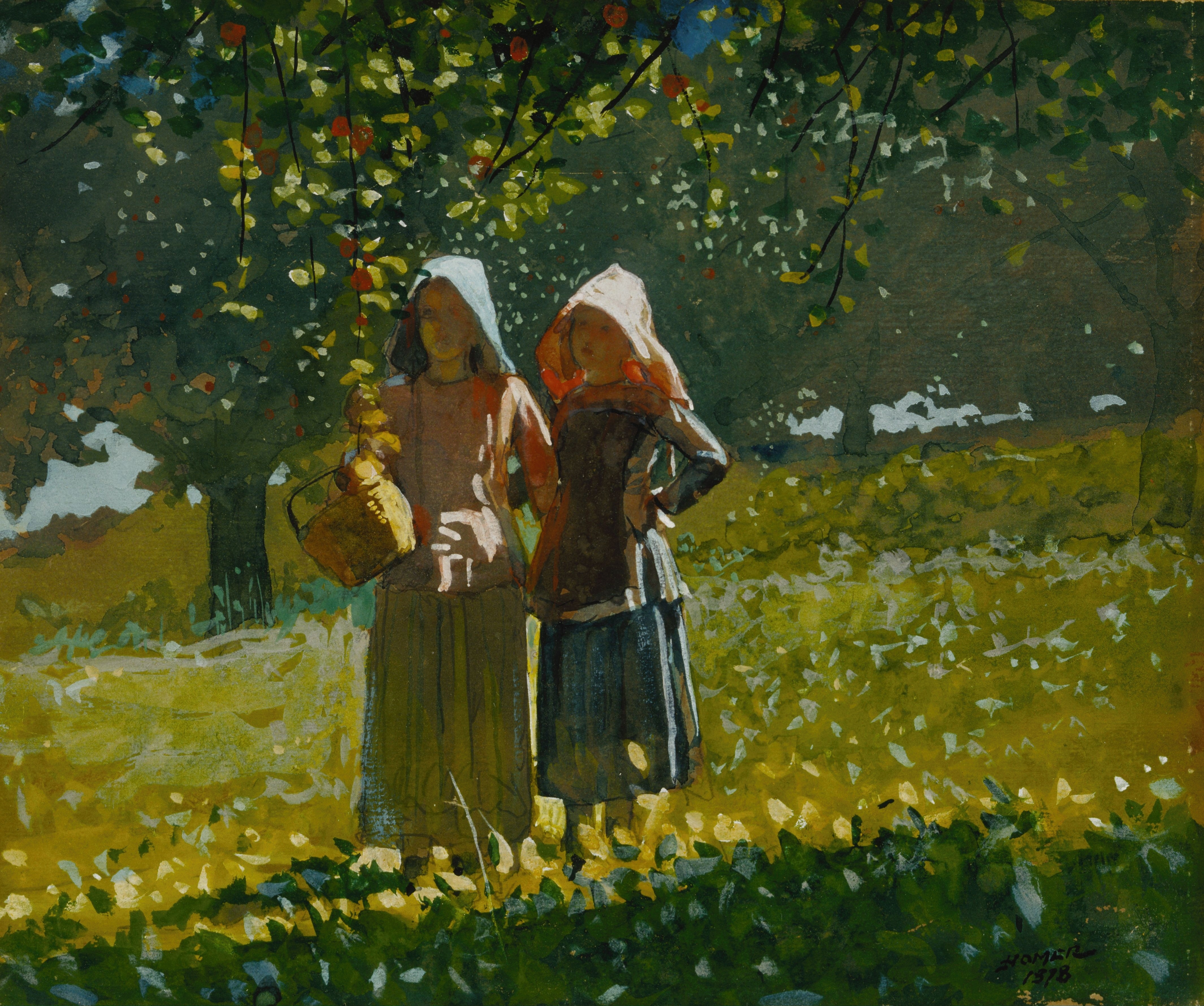 《苹果采摘》（apple picking）｜温斯洛·霍默 Winslow Homer｜1878