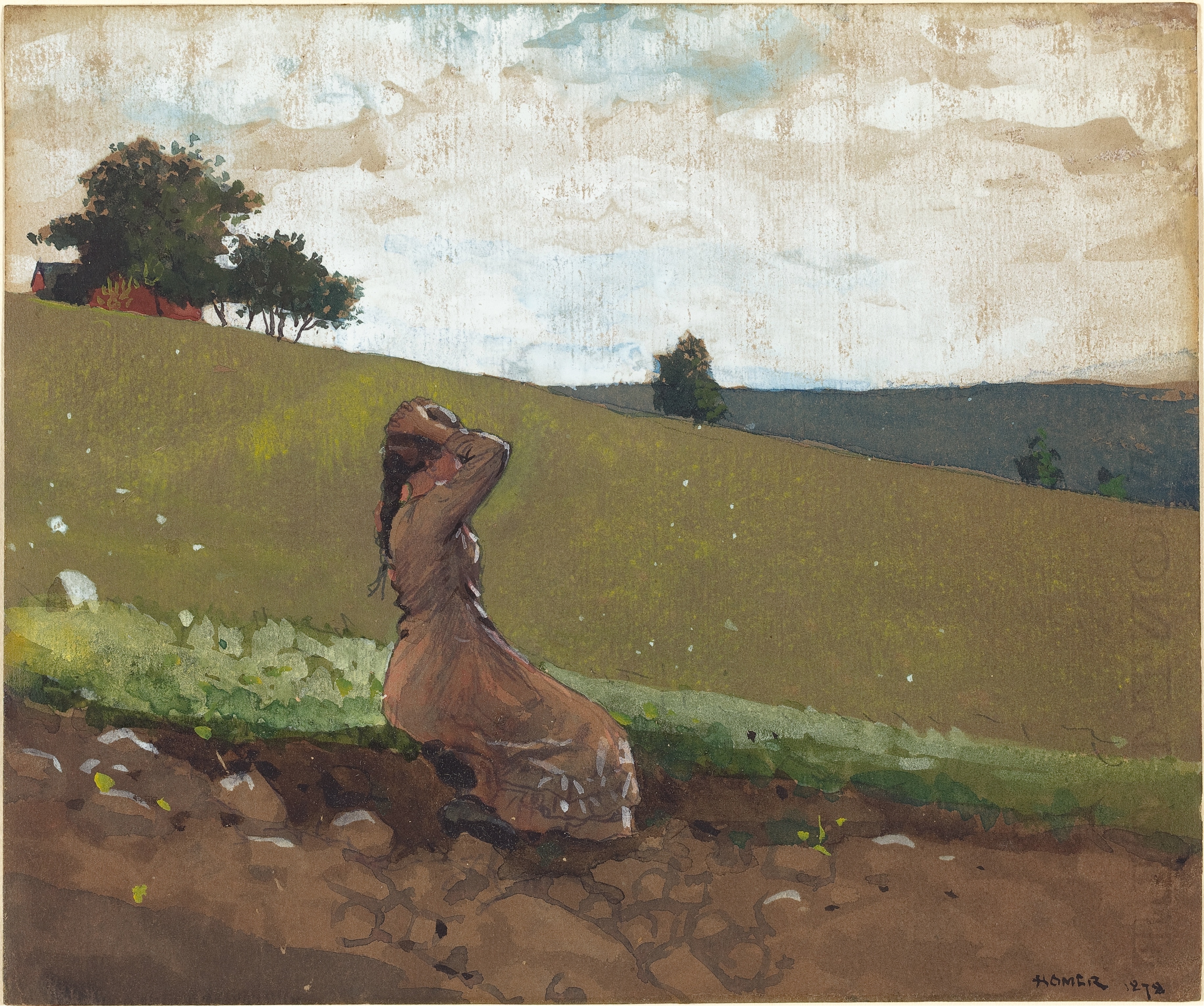 《绿色的山丘》（the green hill）｜温斯洛·霍默 Winslow Homer｜1878