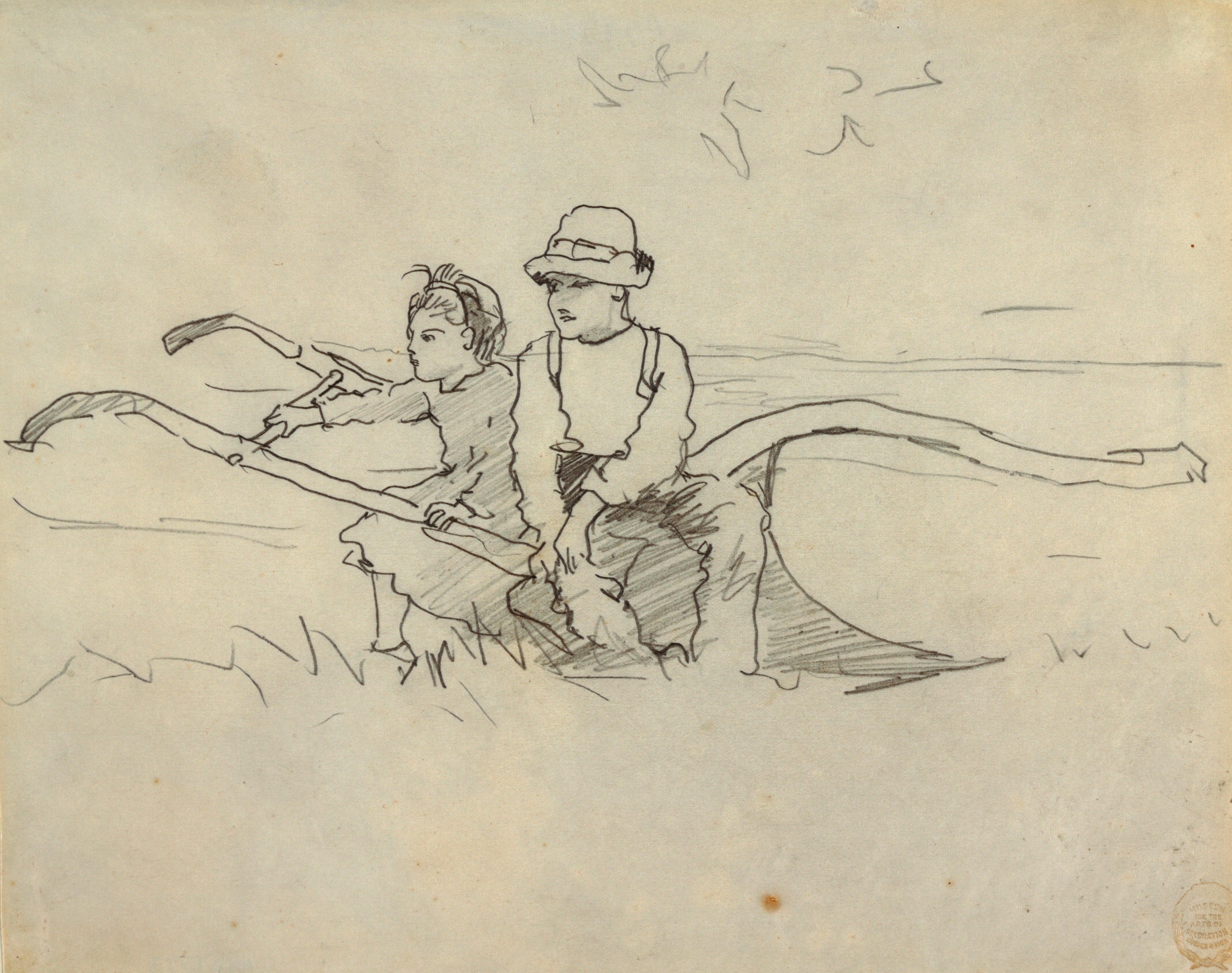 《男孩和女孩在犁上》（boy and girl on a plow）｜温斯洛·霍默 Winslow Homer｜1879